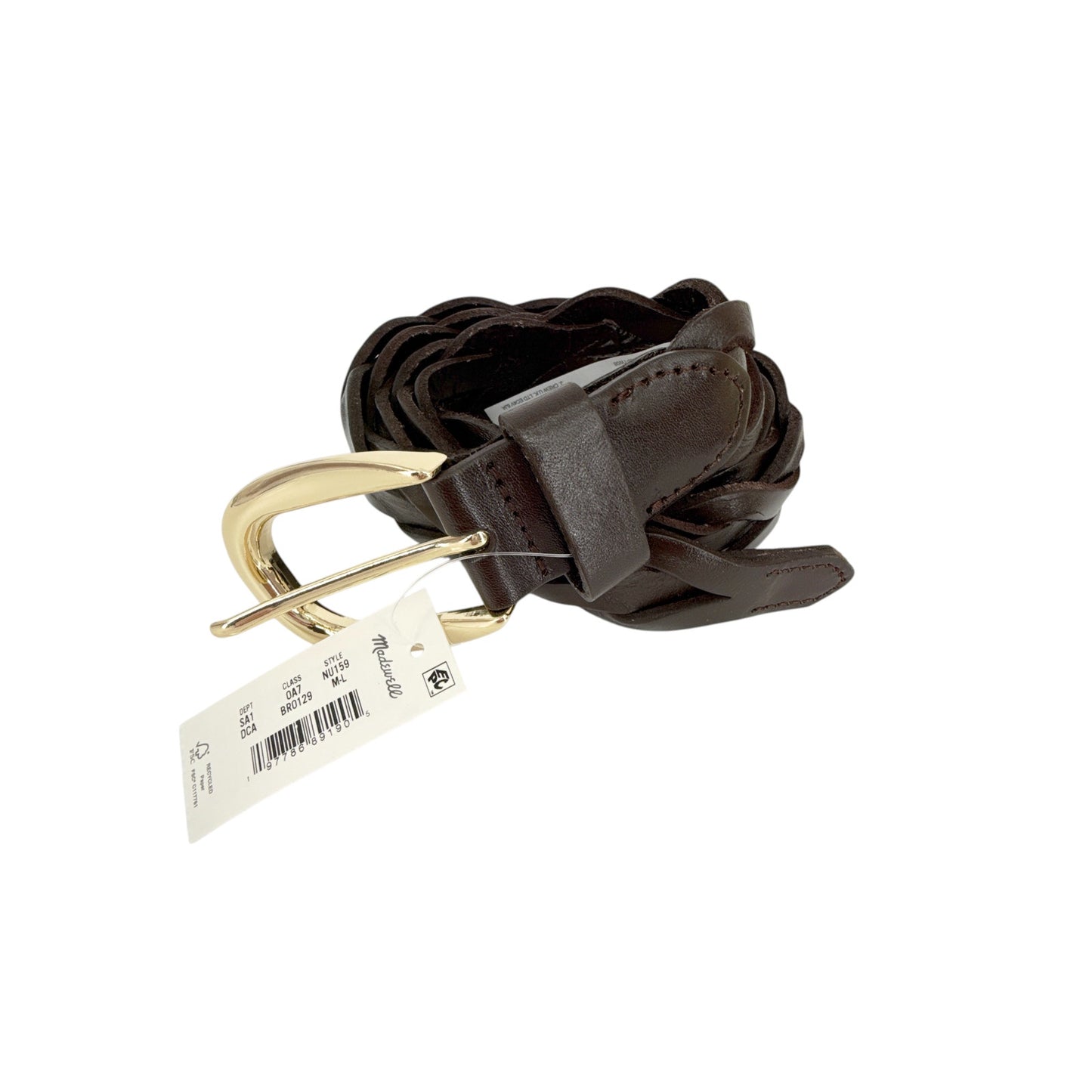 MADEWELL Braided Belt in Dark Carob M-L