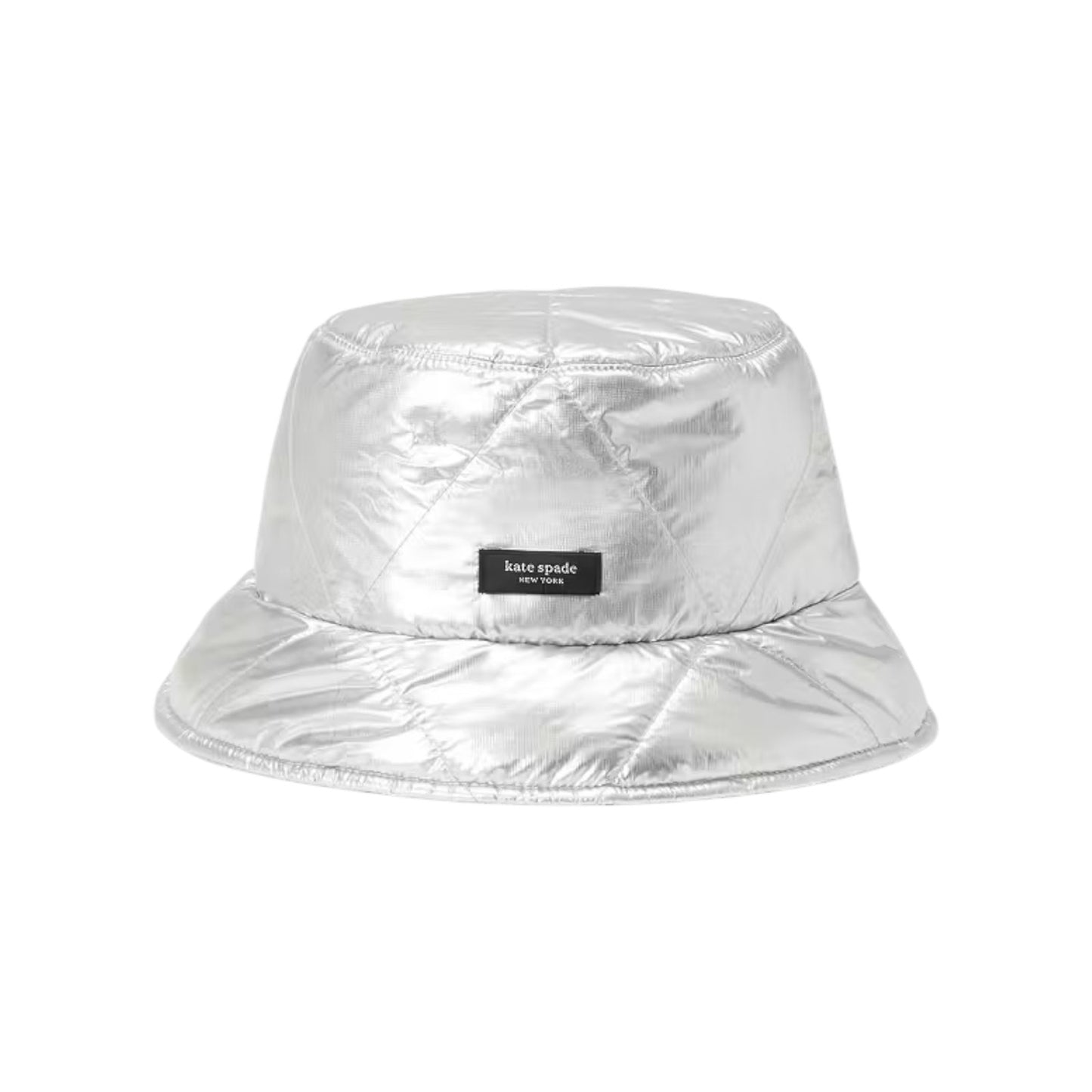 KATE SPADE New York Sam Quilted Metallic Bucket Hat in Silver