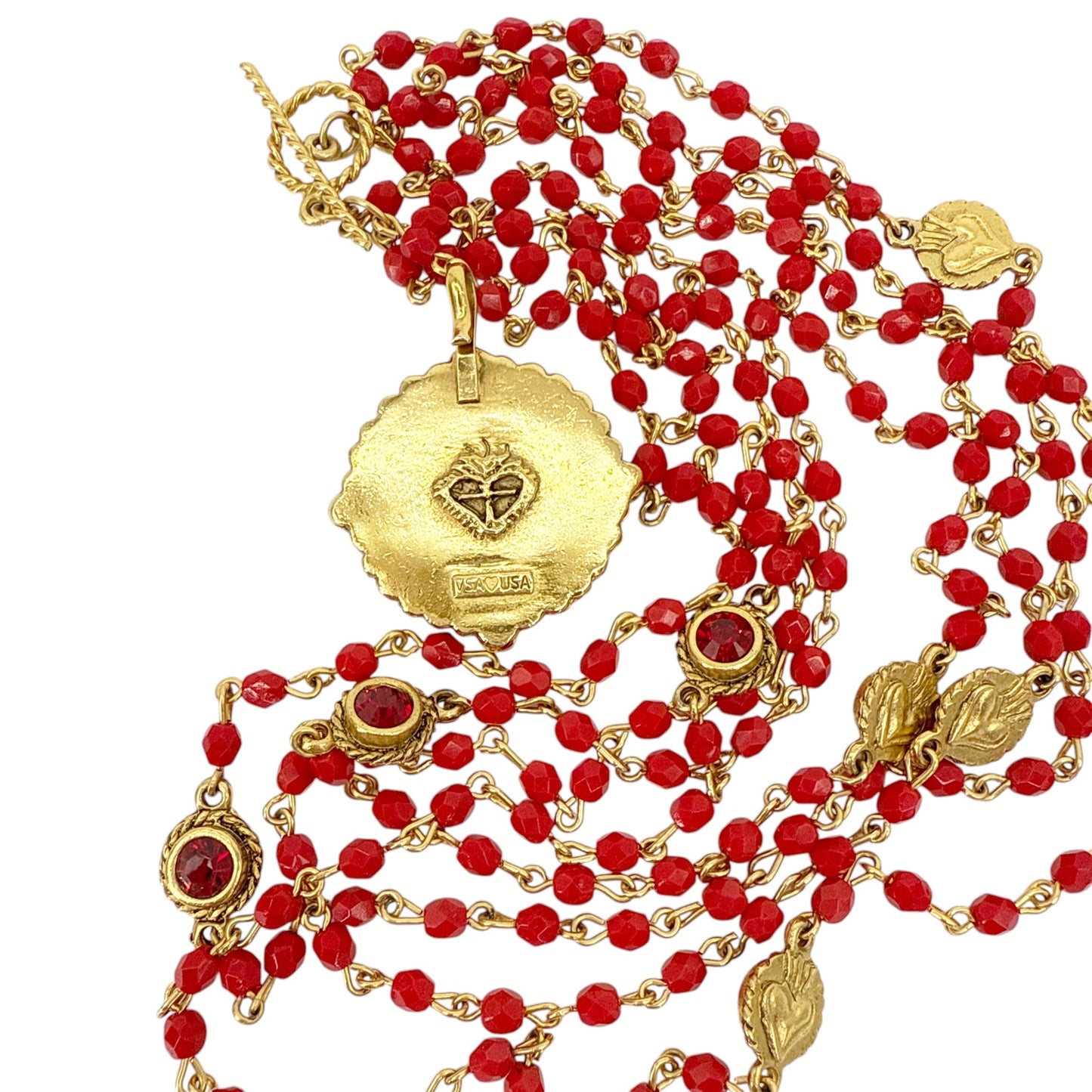 VIRGINS SAINTS & ANGELS VSA Magdalena with Bespoke San Benito Medallion Scarlet