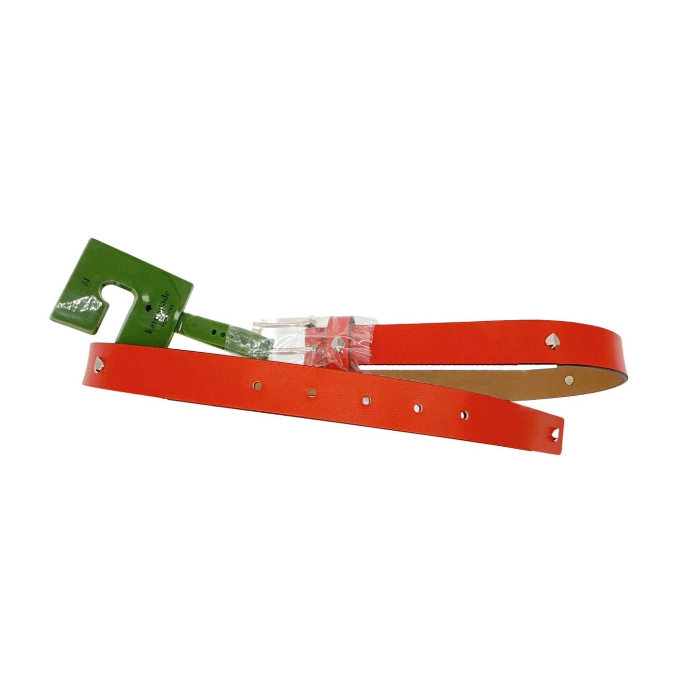KATE SPADE New York Spade Stud Leather Belt in Maraschino M