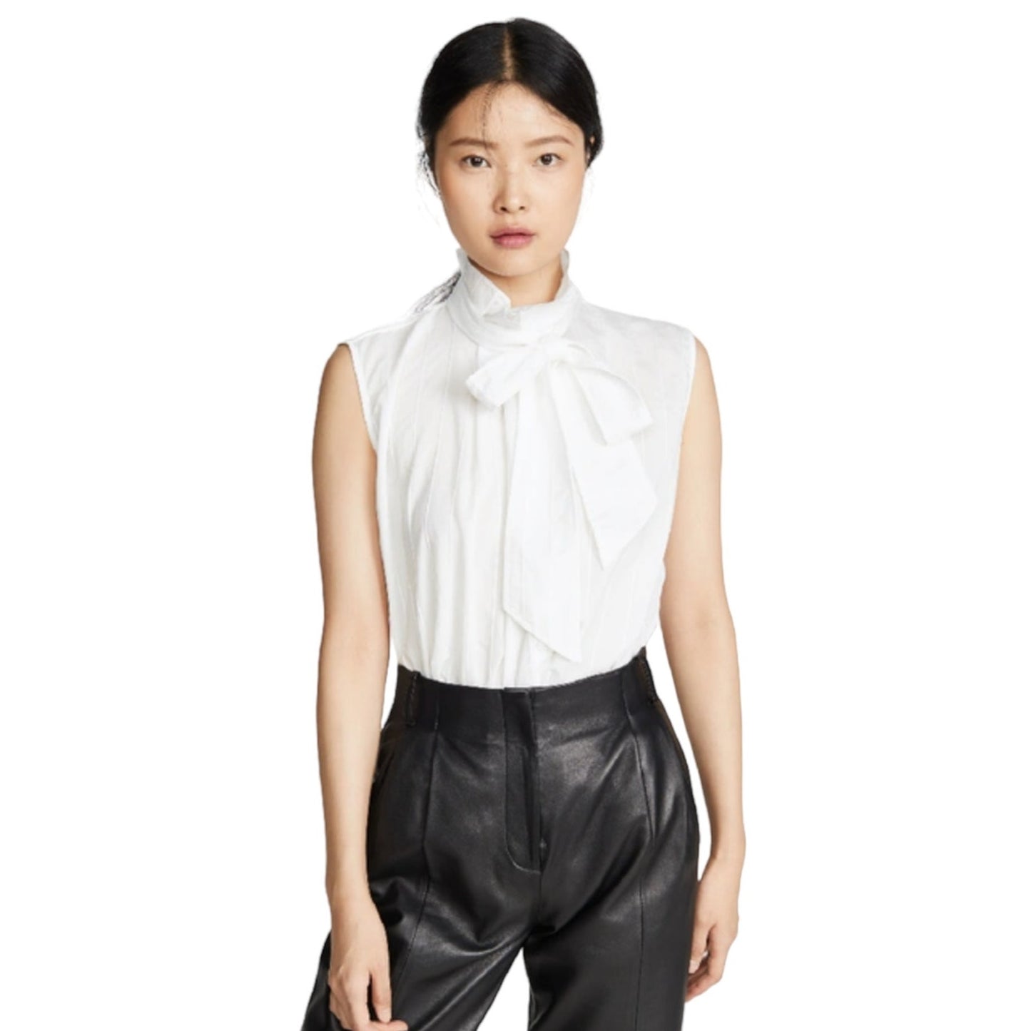 EDITION10 by MO&Co. Sleeveless Tie Neck Blouse S