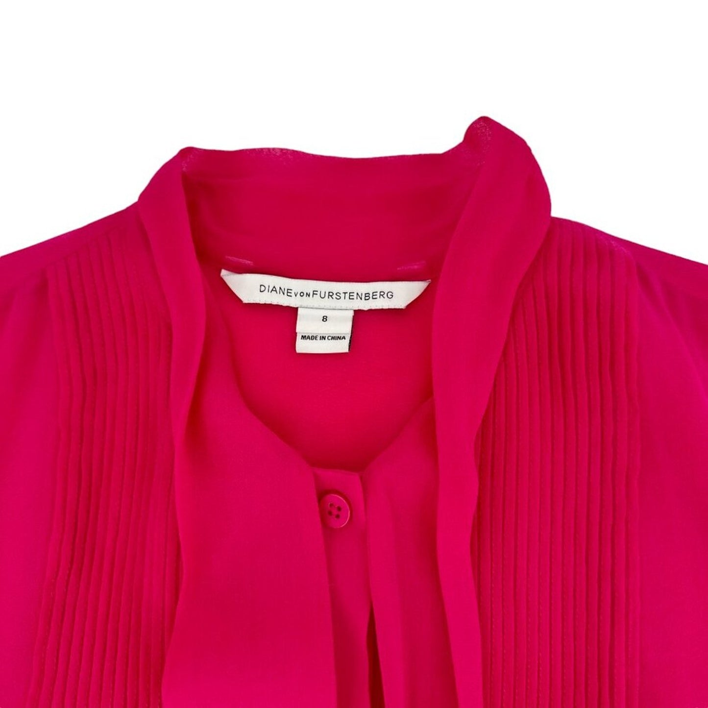 DIANE Von FURSTENBERG DVF Aidan Tie Neck Silk Blouse 8