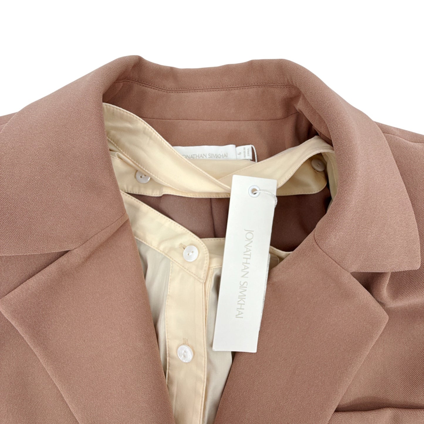 JONATHAN SIMKHAI Jubilee Blazer in Teak/Parchment 6|M