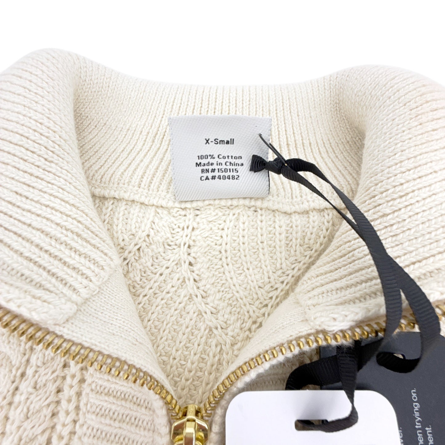 VARLEY Lando Full Zip Knit Sweater in Birch XS
