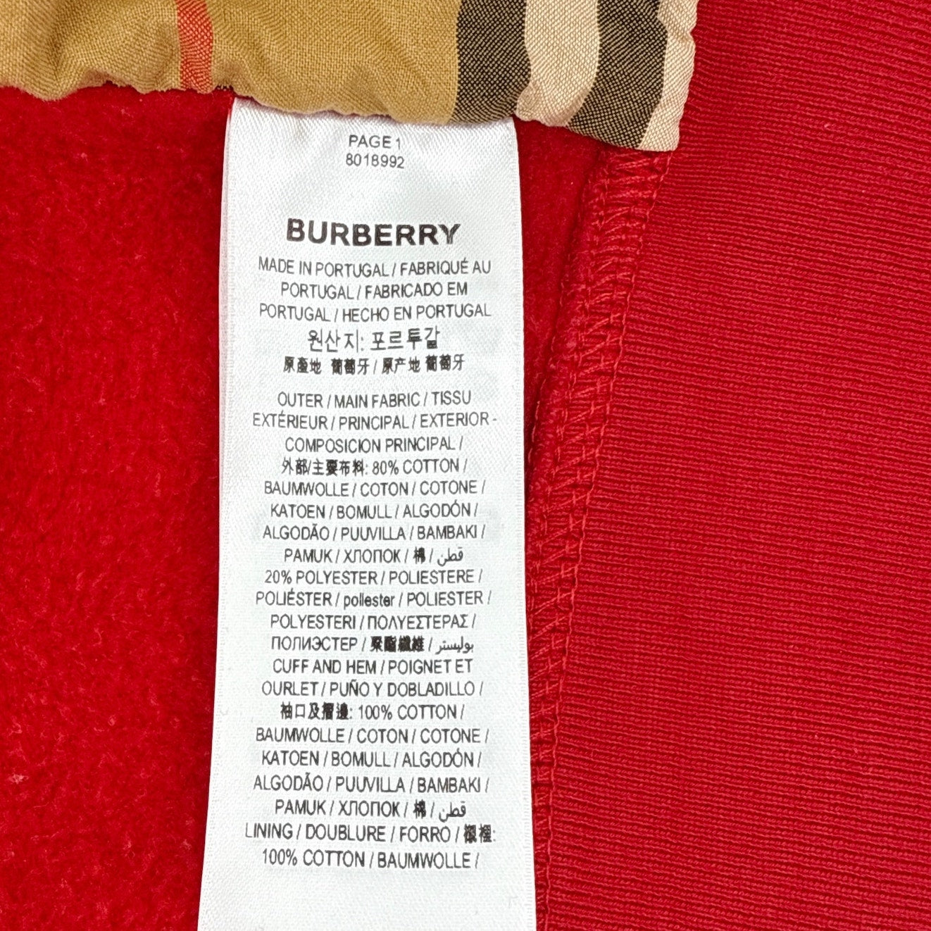 BURBERRY Hackfall Vintage Check Hoodie S