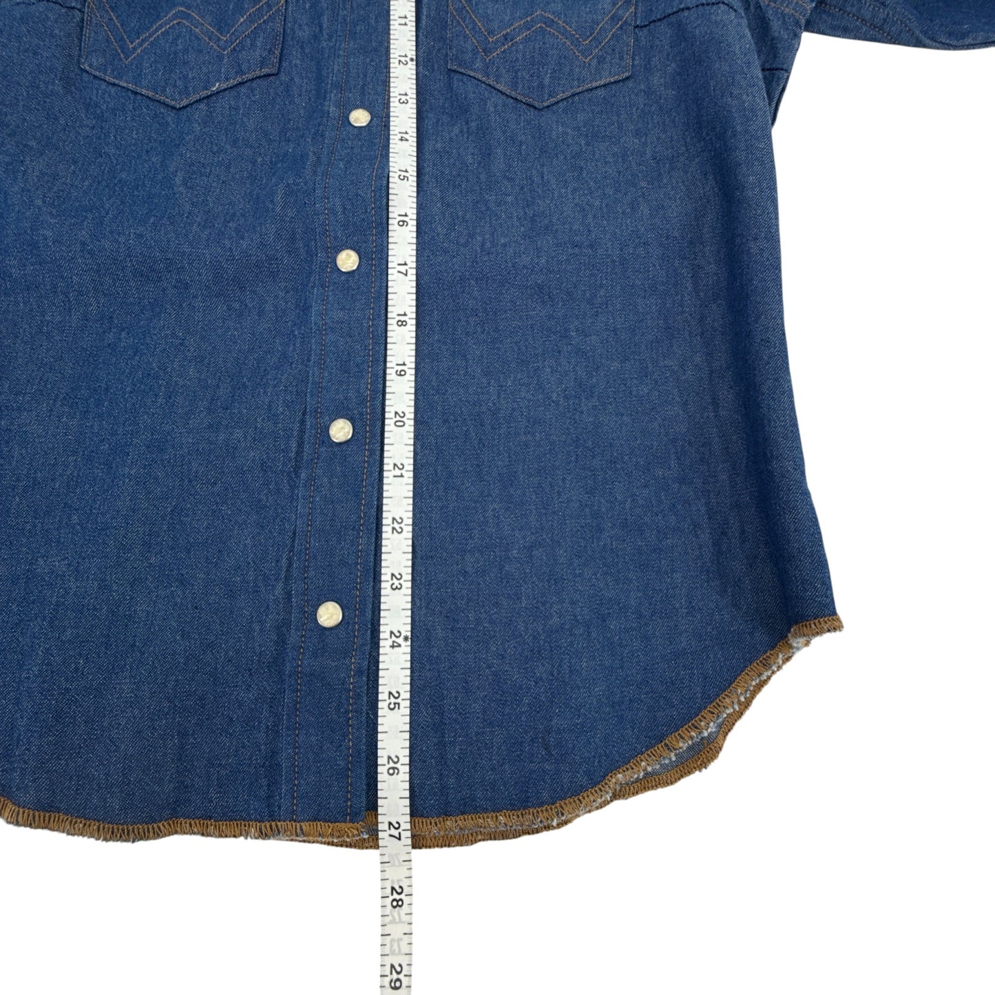 STAUD + WRANGLER The Western Shirt in Dark Rinse M