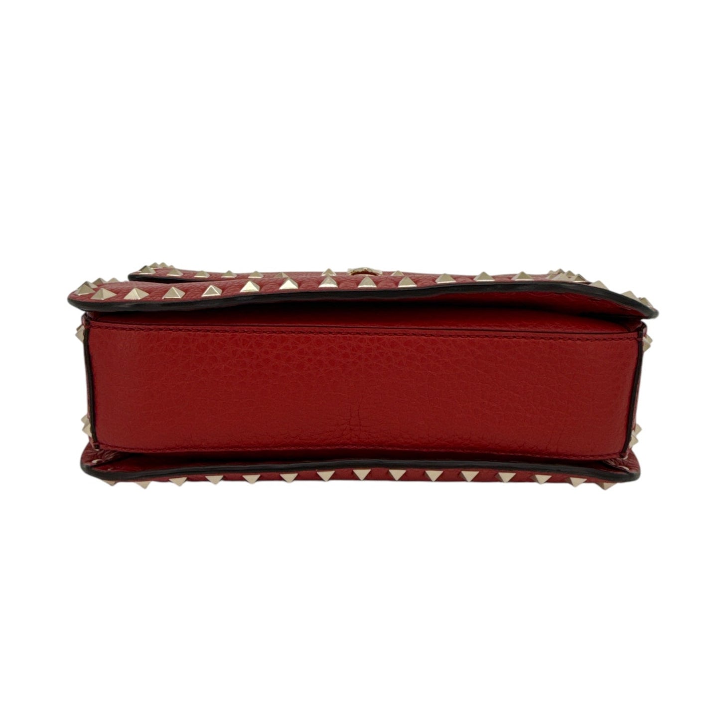 VALENTINO GARAVANI Rockstud Flip Lock Flap Bag Leather in Red