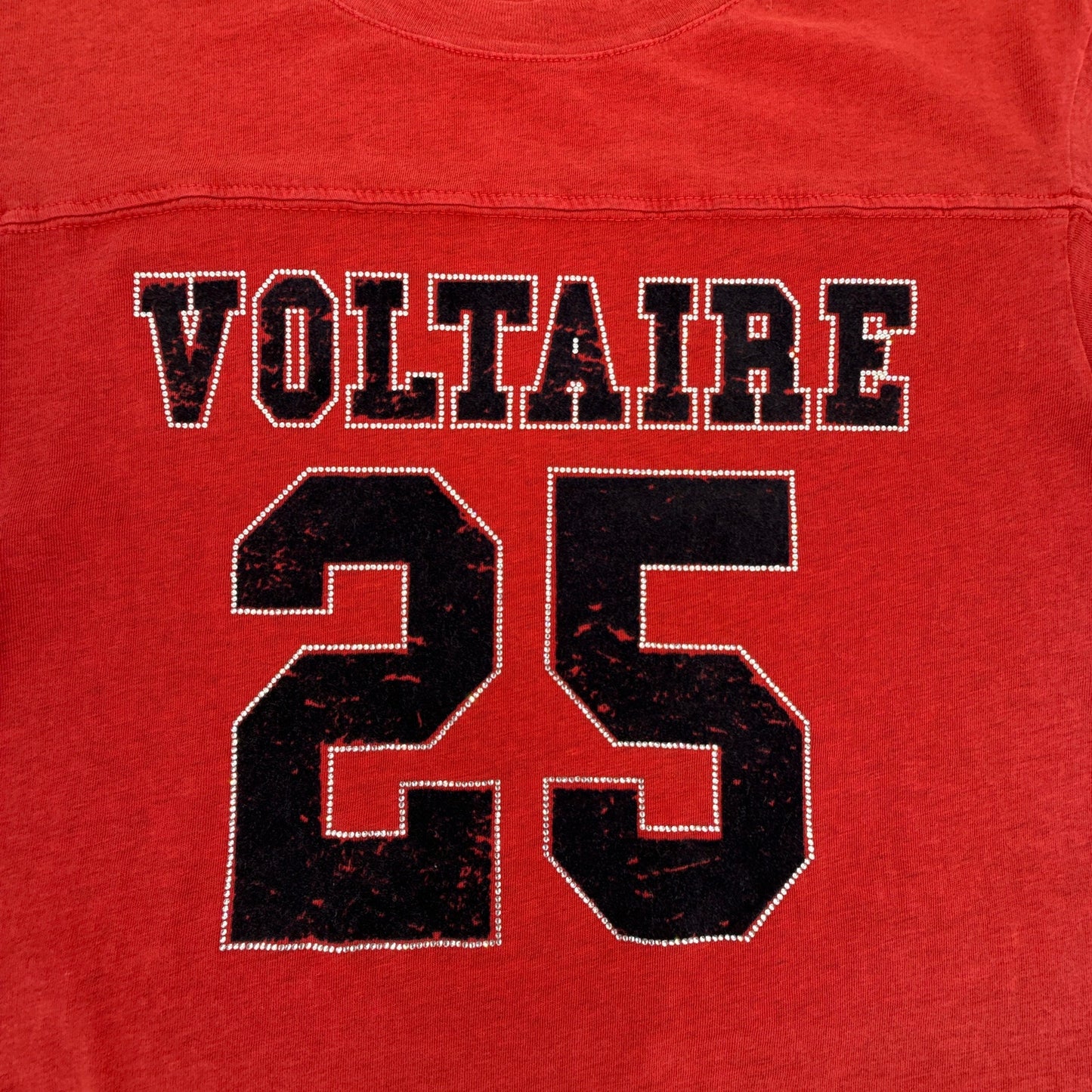 ZADIG & VOLTAIRE Bow Embellished Tee in Red S