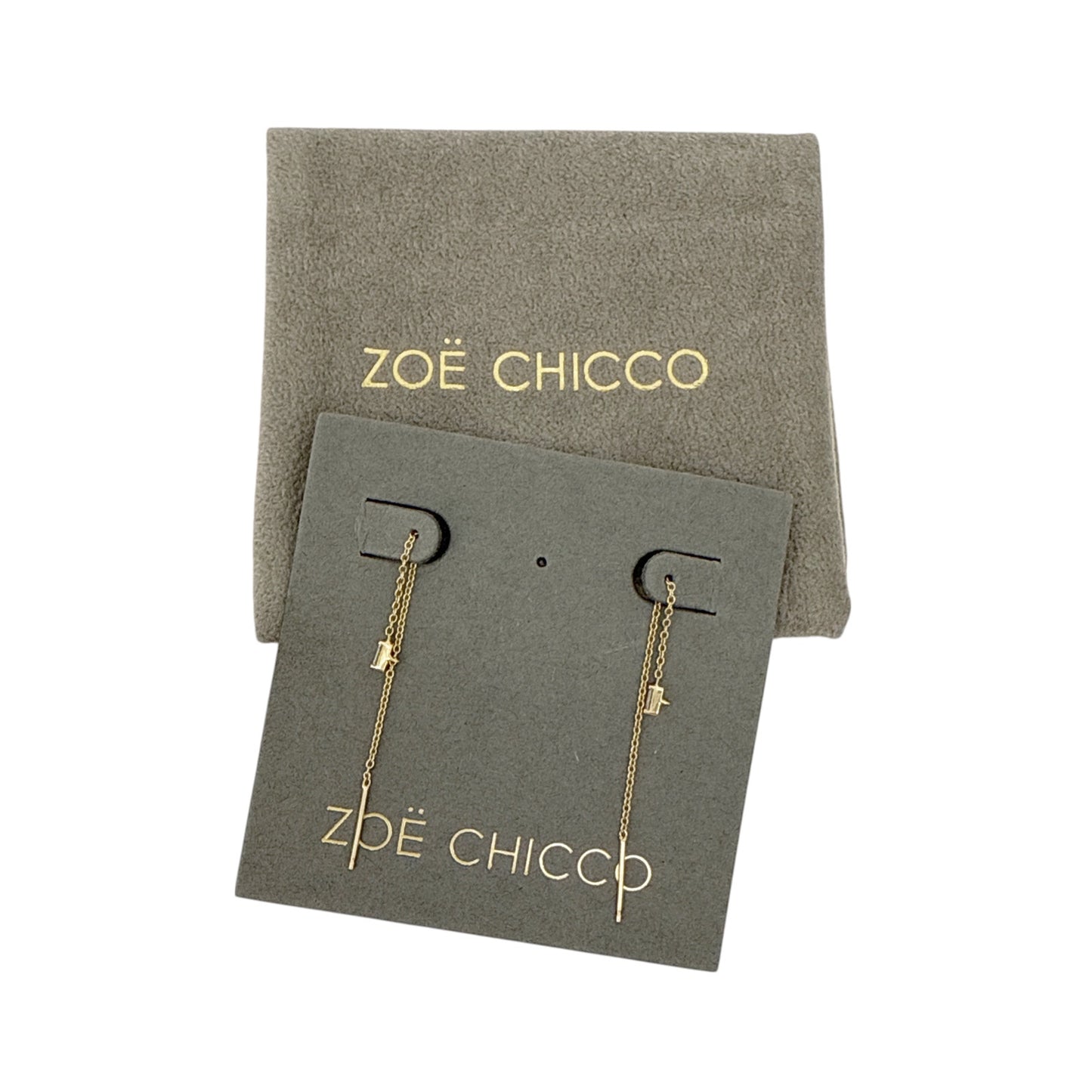 ZOE CHICCO 14k Gold Baguette Diamond Earrings