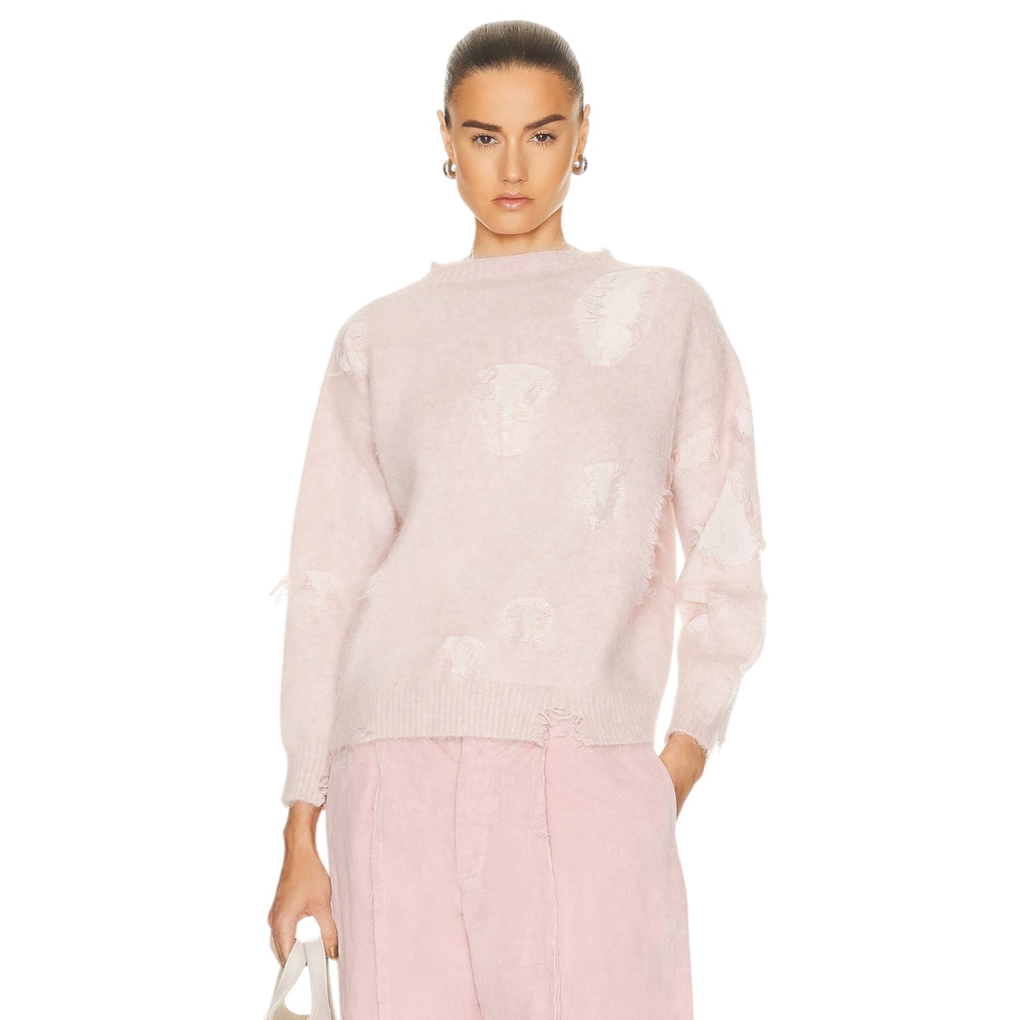 R13 Shrunken Deconstructed Crewneck Sweater M