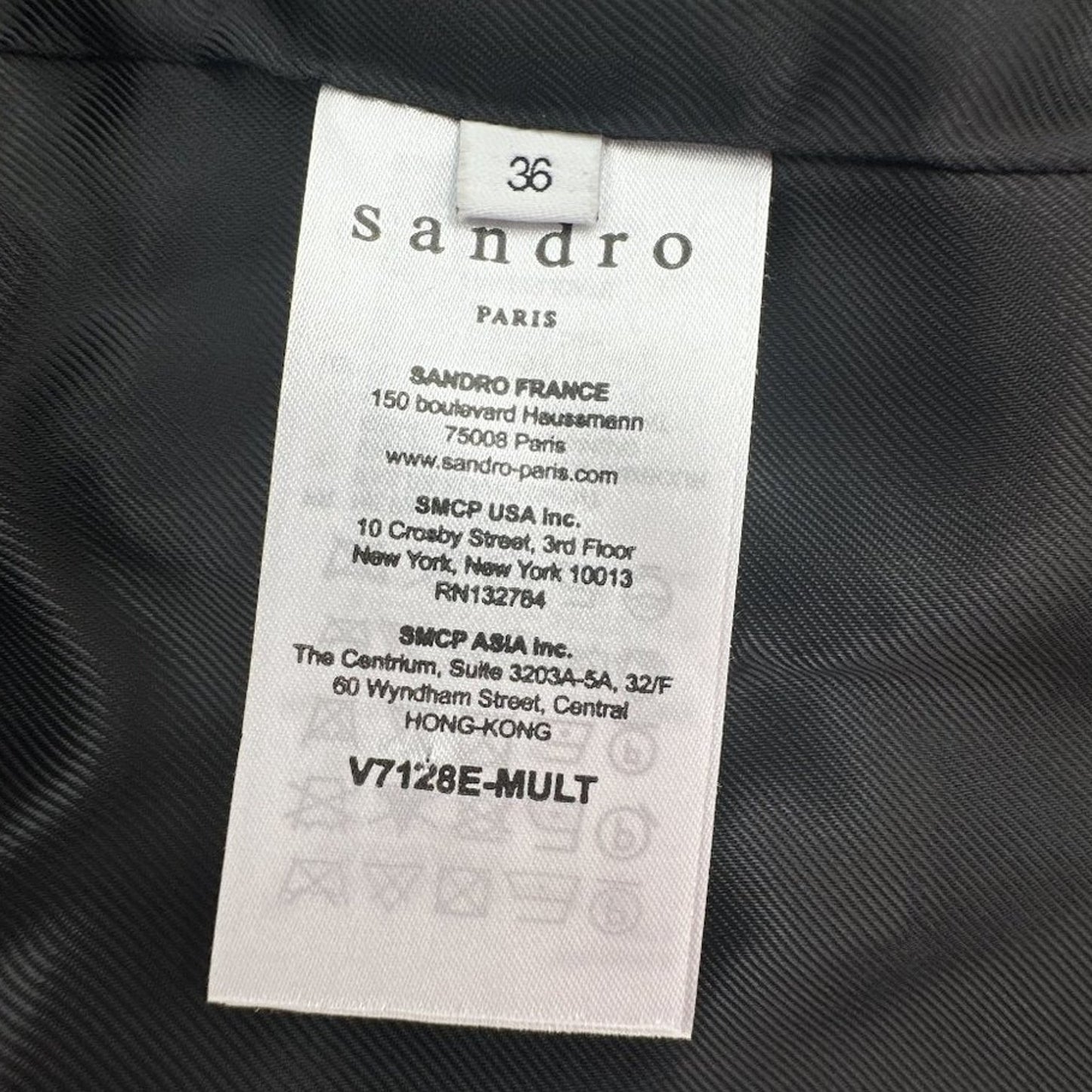 SANDRO Salima Single Button Plaid Blazer S
