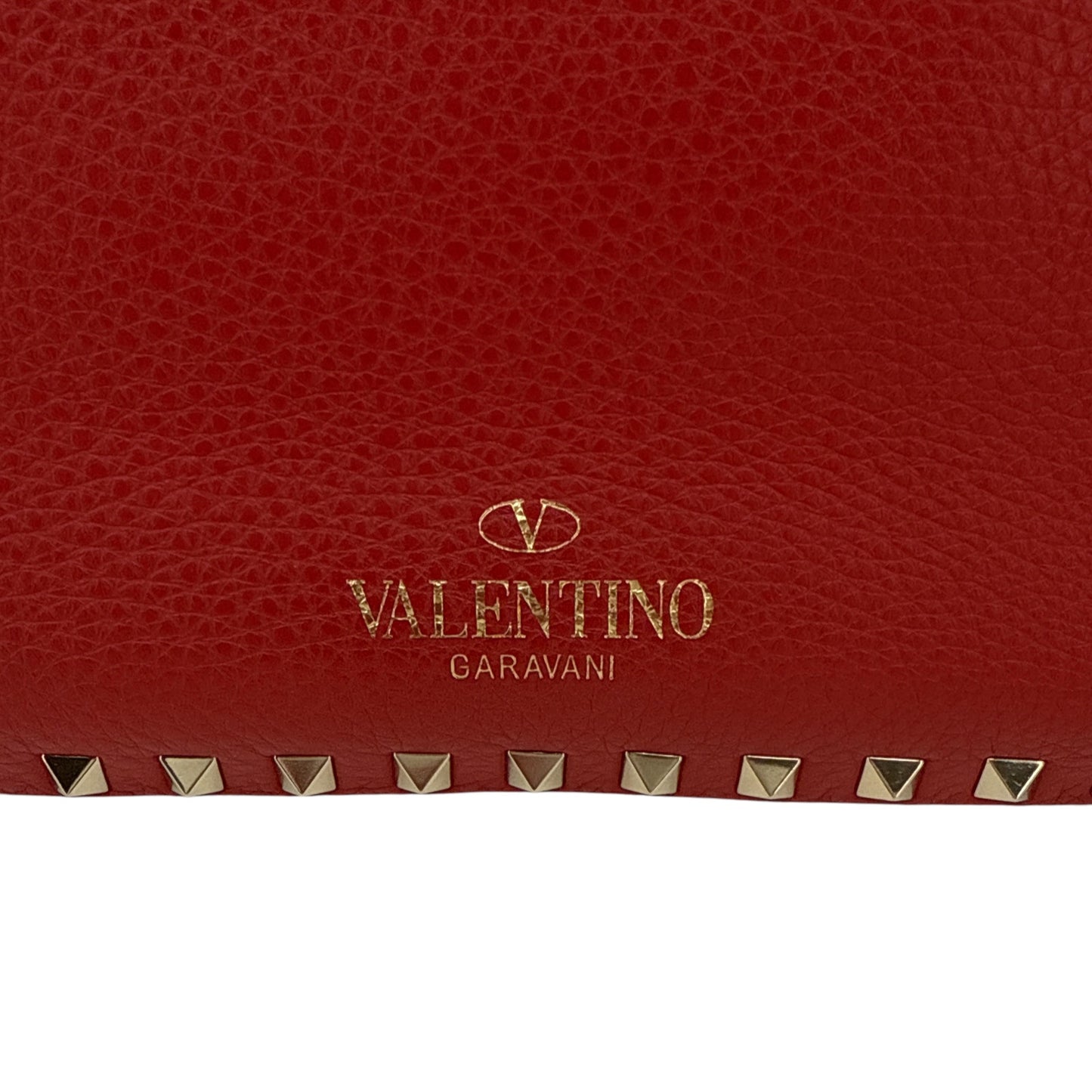 VALENTINO GARAVANI Rockstud Flip Lock Flap Bag Leather in Red