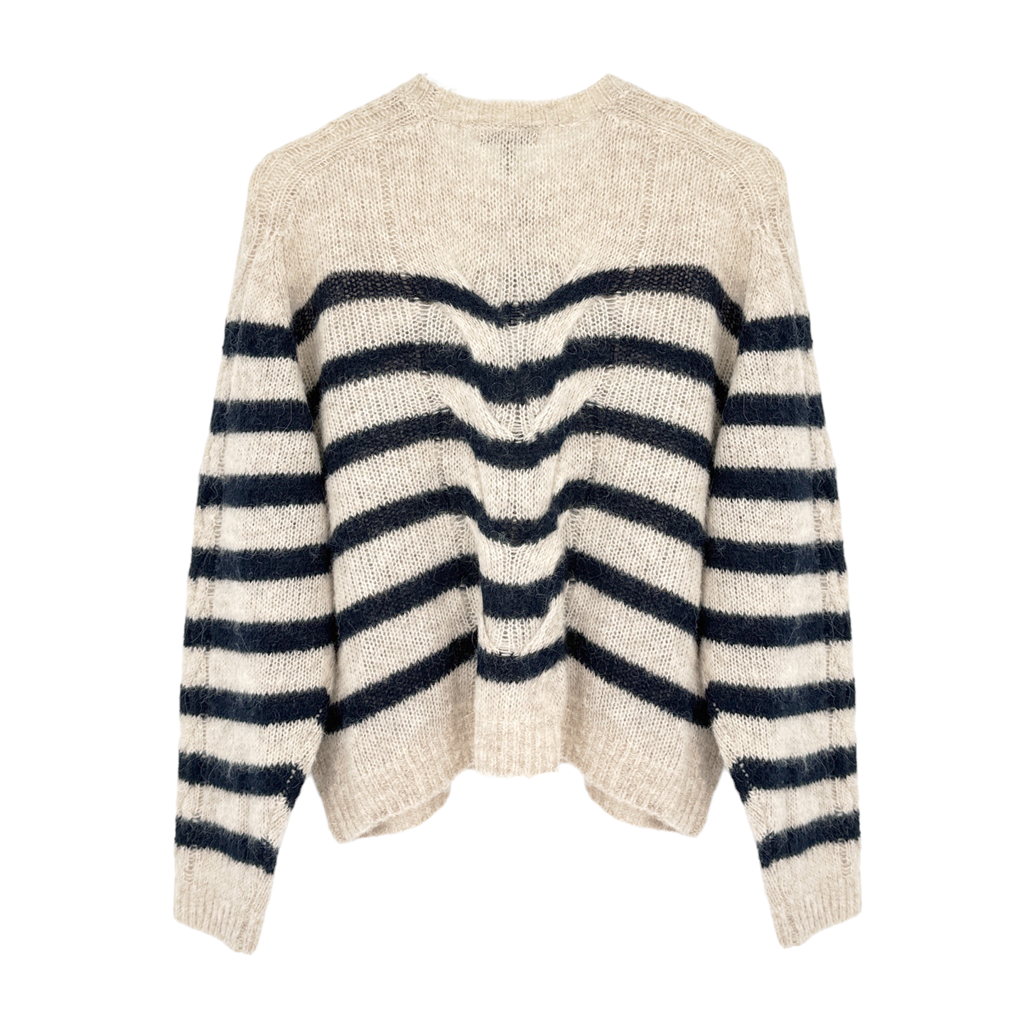 RAG & BONE Mia Striped Wool Alpaca Cable Sweater M