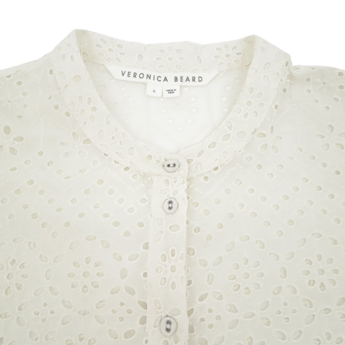 VERONICA BEARD Vitale Eyelet Top 6|M