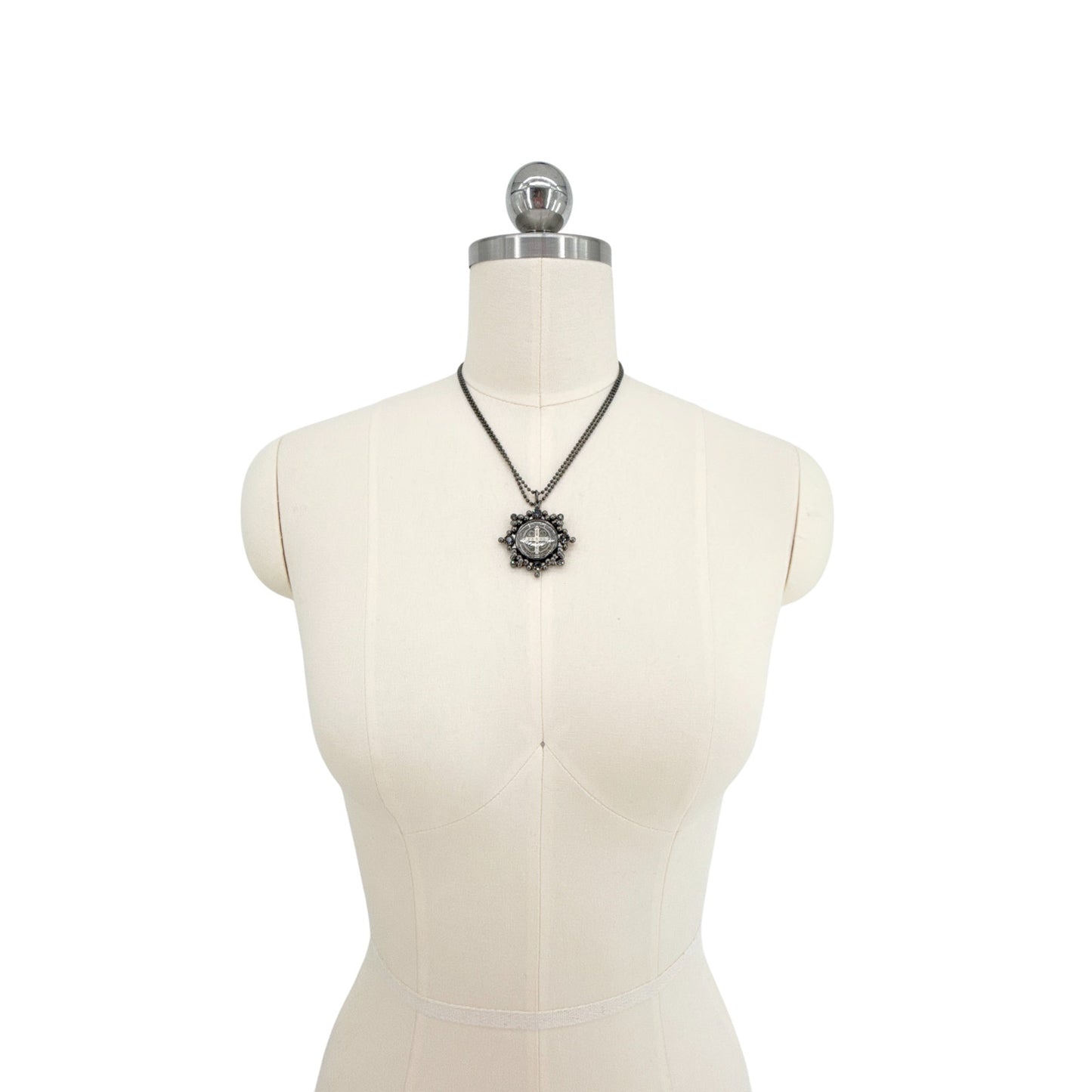 VIRGINS SAINTS & ANGELS VSA Cloister San Benito Charm Necklace in Gunmetal
