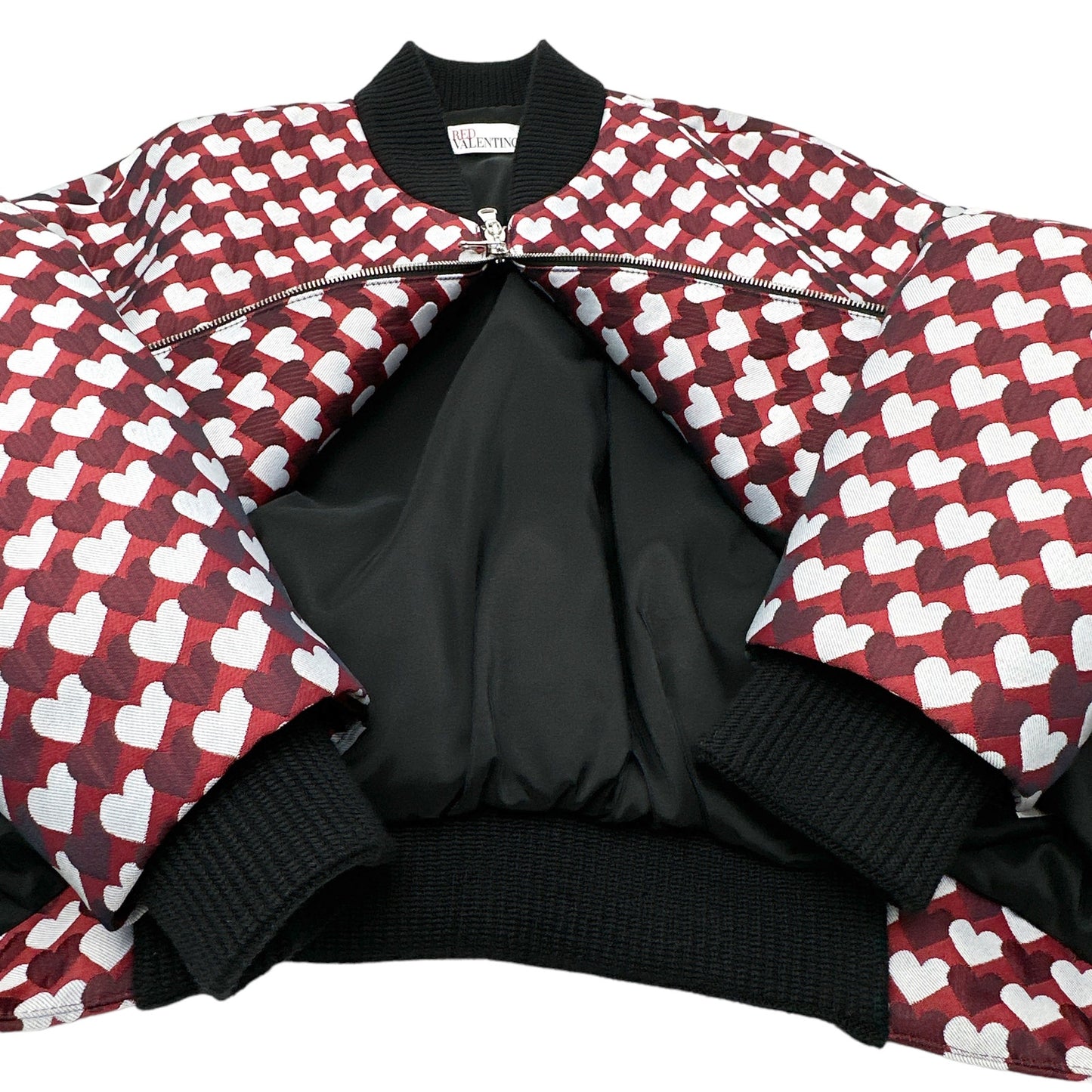 REDVALENTINO Jacquard Heart Bomber Jacket IT38|XS