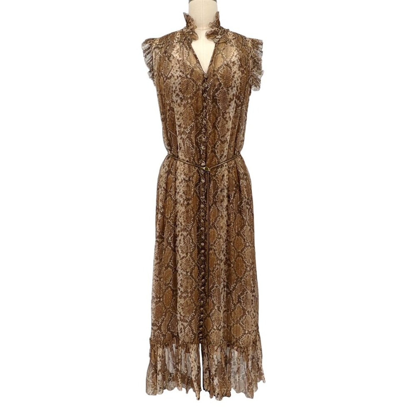 ZIMMERMANN Snake Print Midi Dress 0