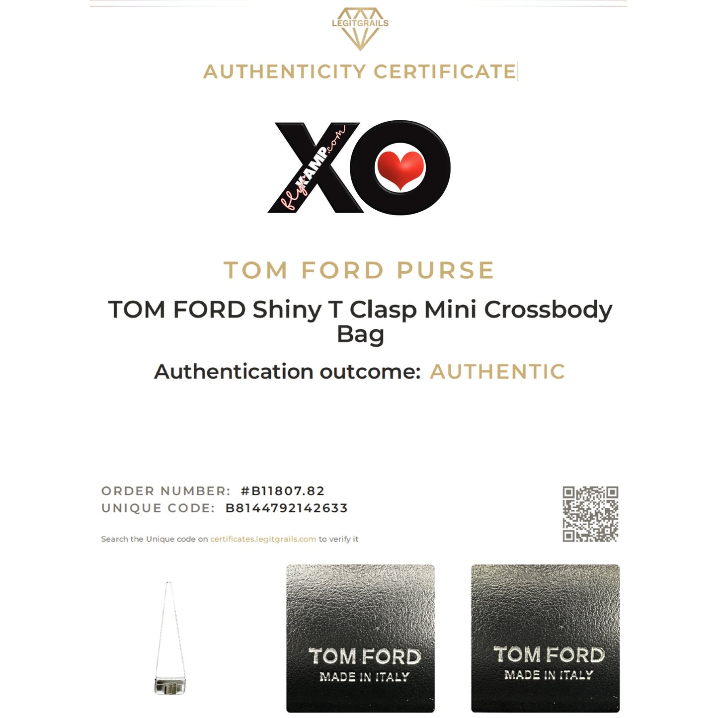TOM FORD Shiny T Clasp Mini Crossbody Bag in Silver