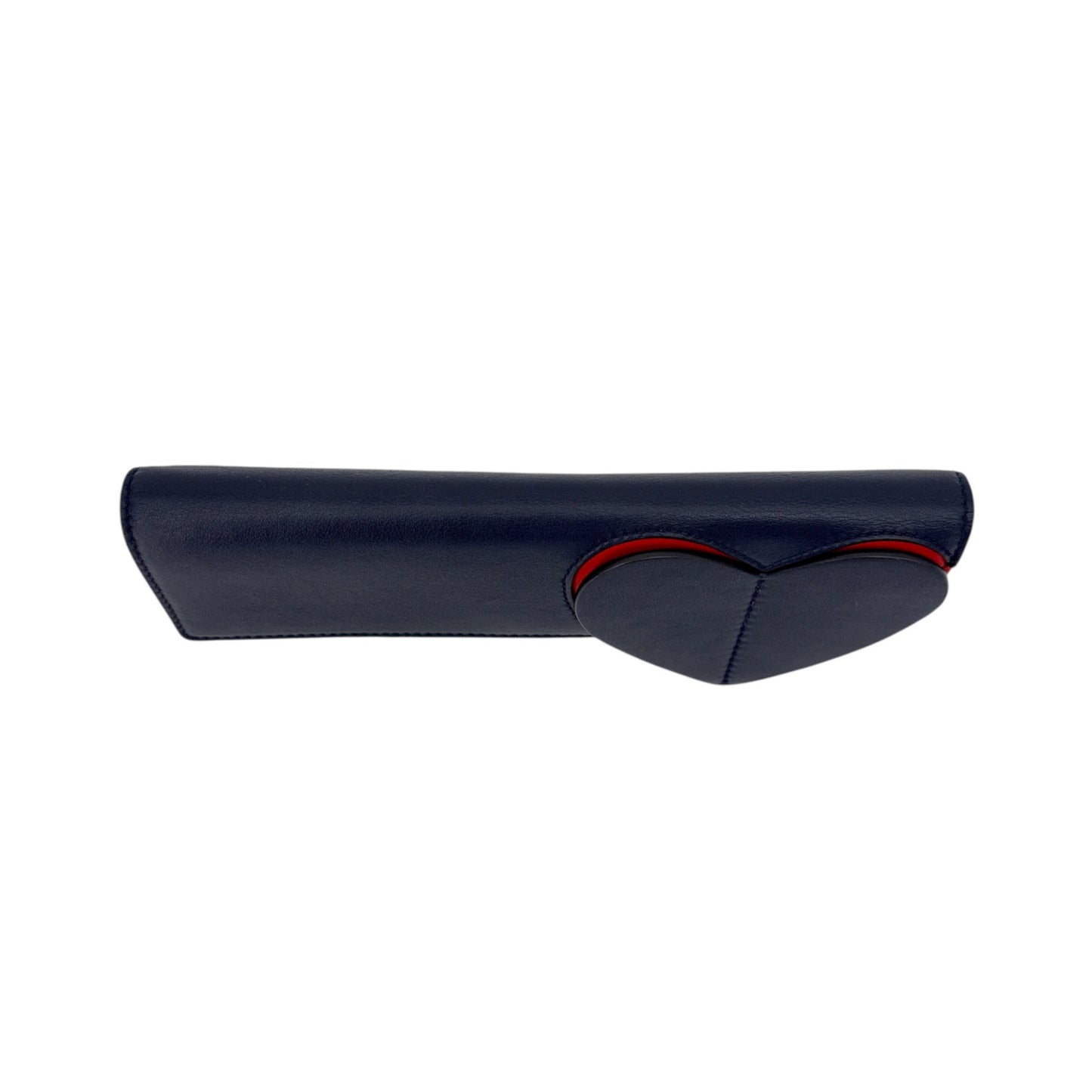 TORY BURCH Leather Heart Clutch in Tory Navy