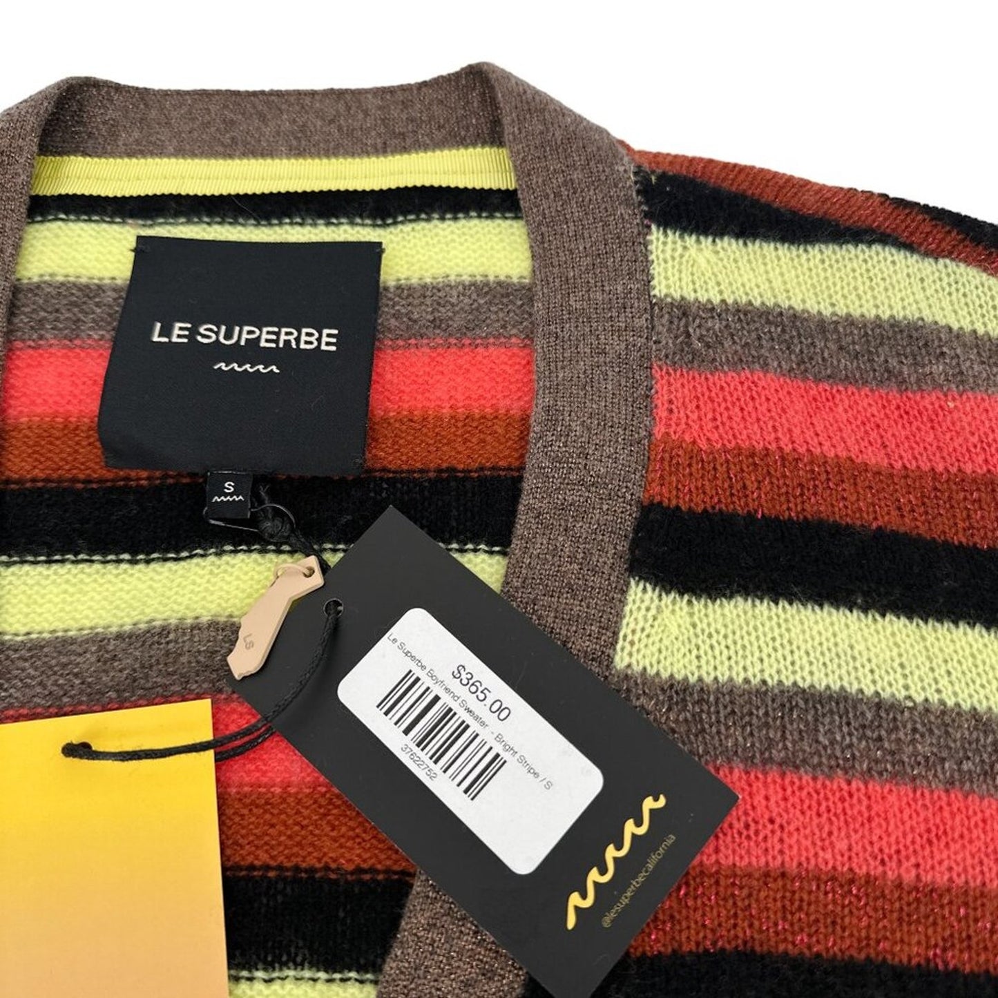 LE SUPERBE Boyfriend Sweater in Bright Stripe S