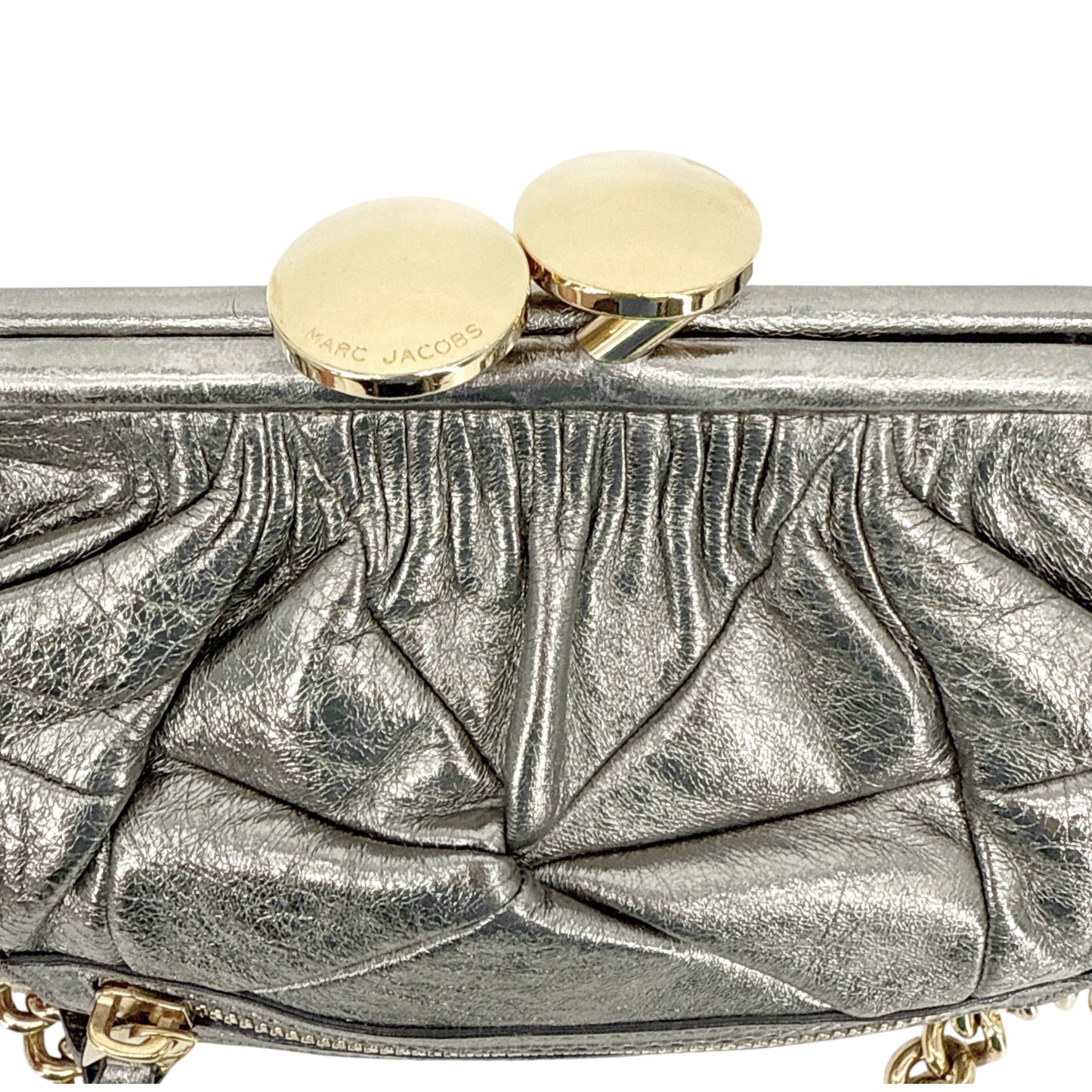 MARC JACOBS Collection Patchwork Metallic Leather Little Stam Bag in Silver