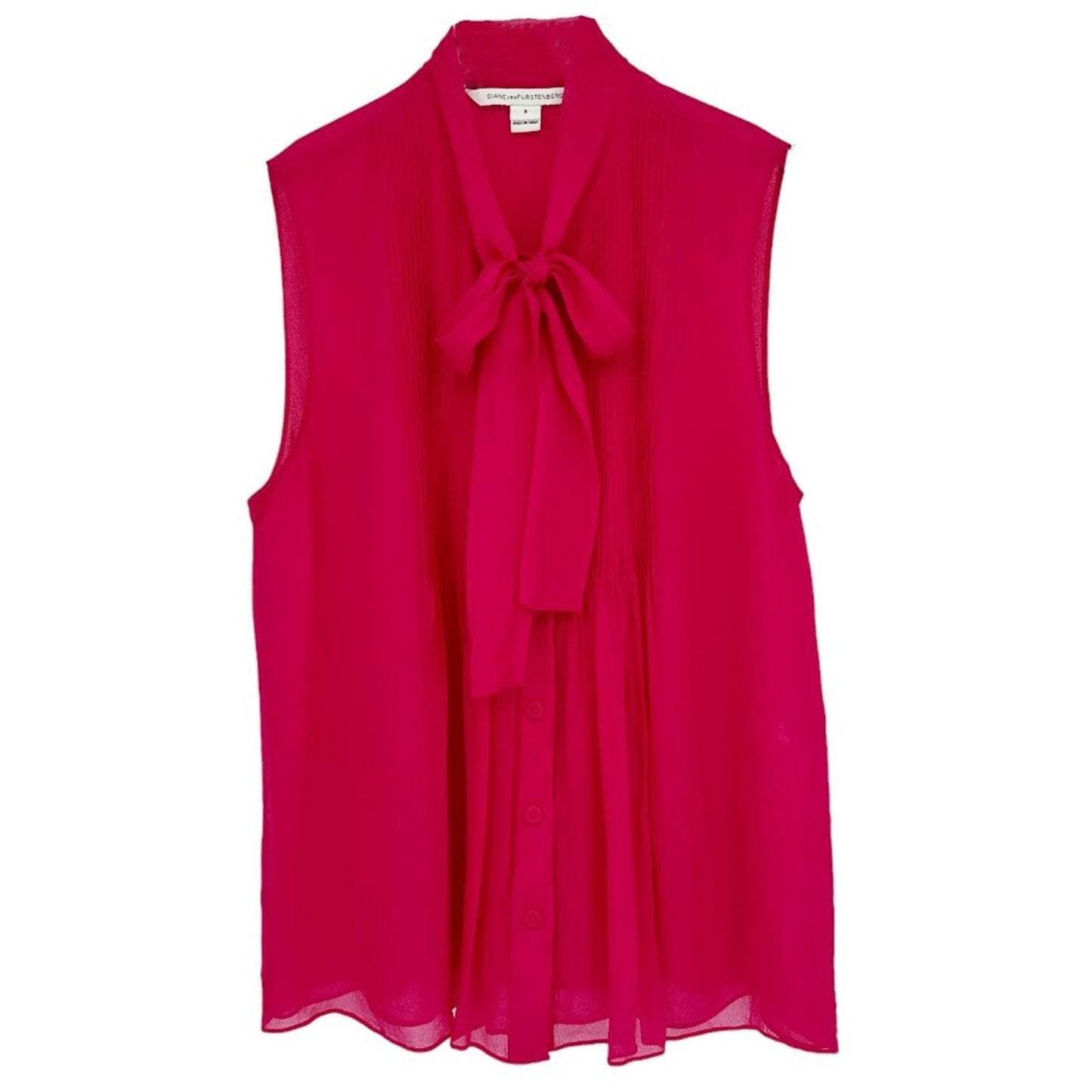 DIANE Von FURSTENBERG DVF Aidan Tie Neck Silk Blouse 8