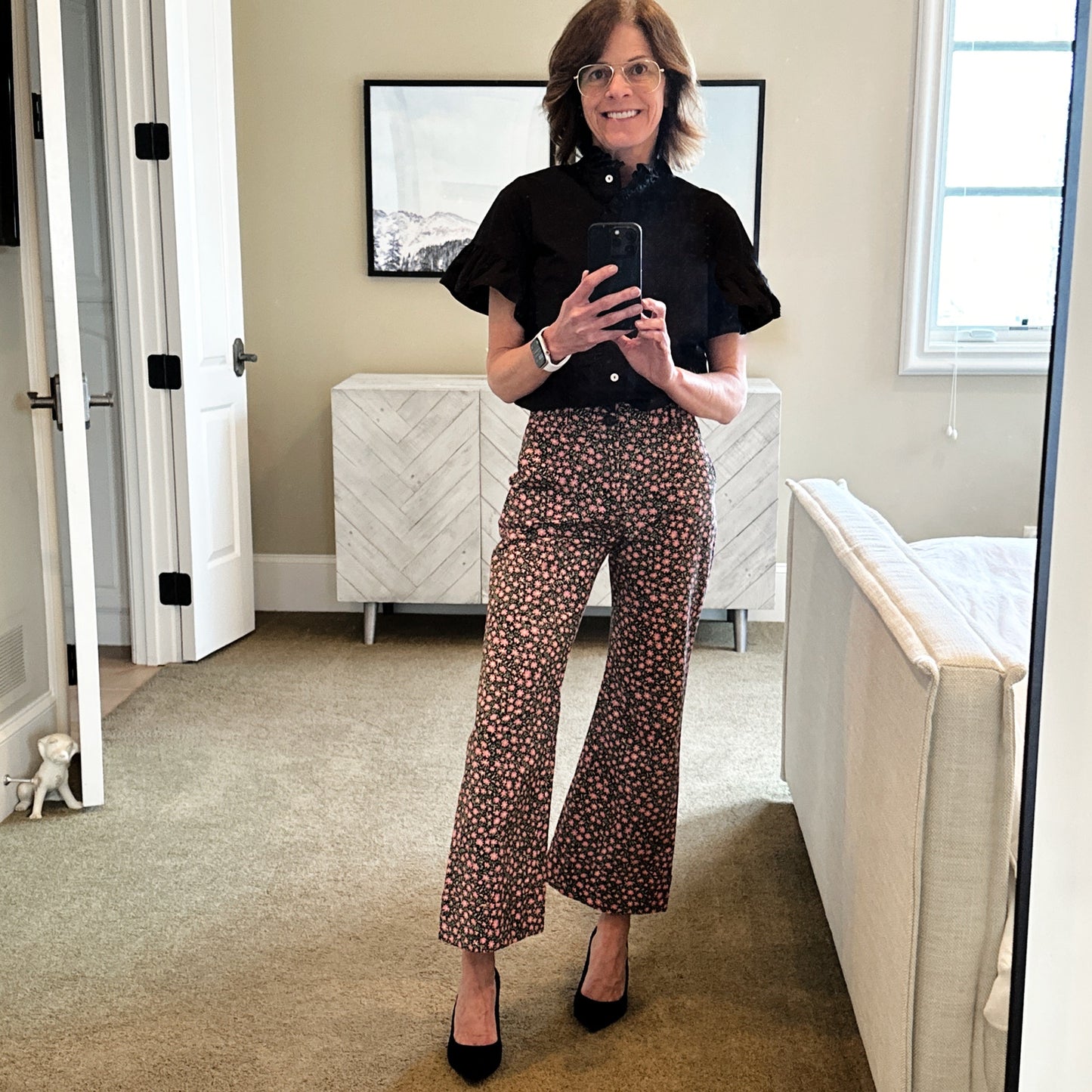 LA DOUBLEJ Edition 20 Hendrix Pant in Daisy Heavy Stretch Cotton XS