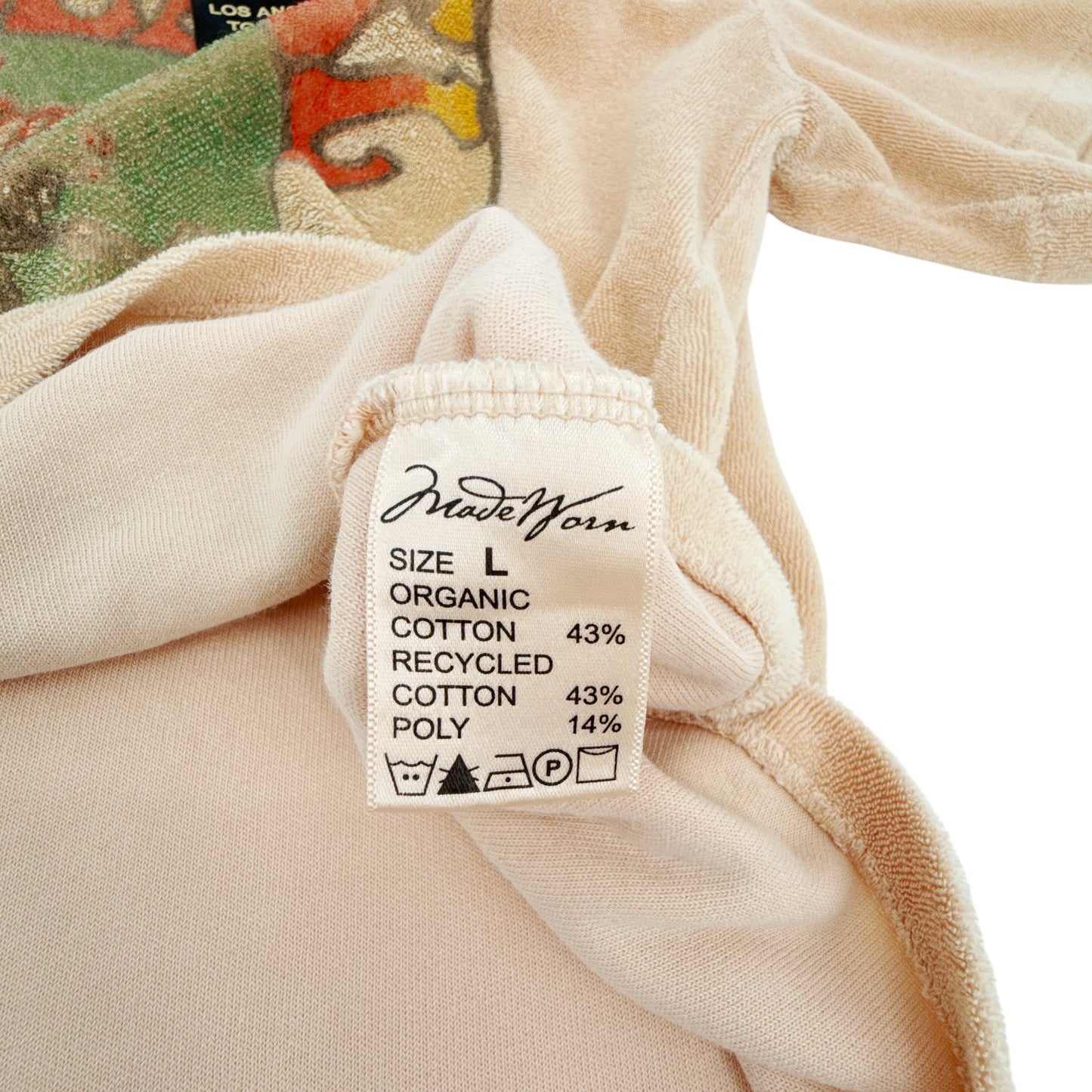 MADEWORN Grateful Dead Terrycloth Crop Tee in Peach Fuzz L