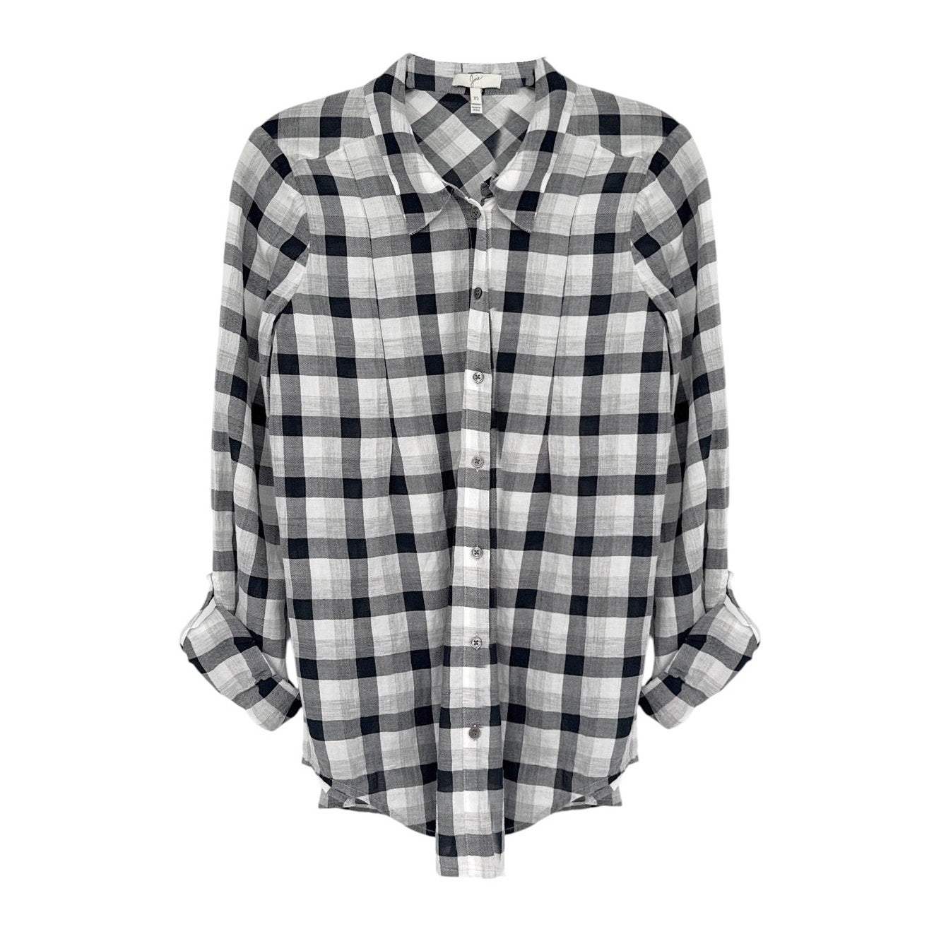 JOIE Katrine Plaid Shirt in Black & White XS