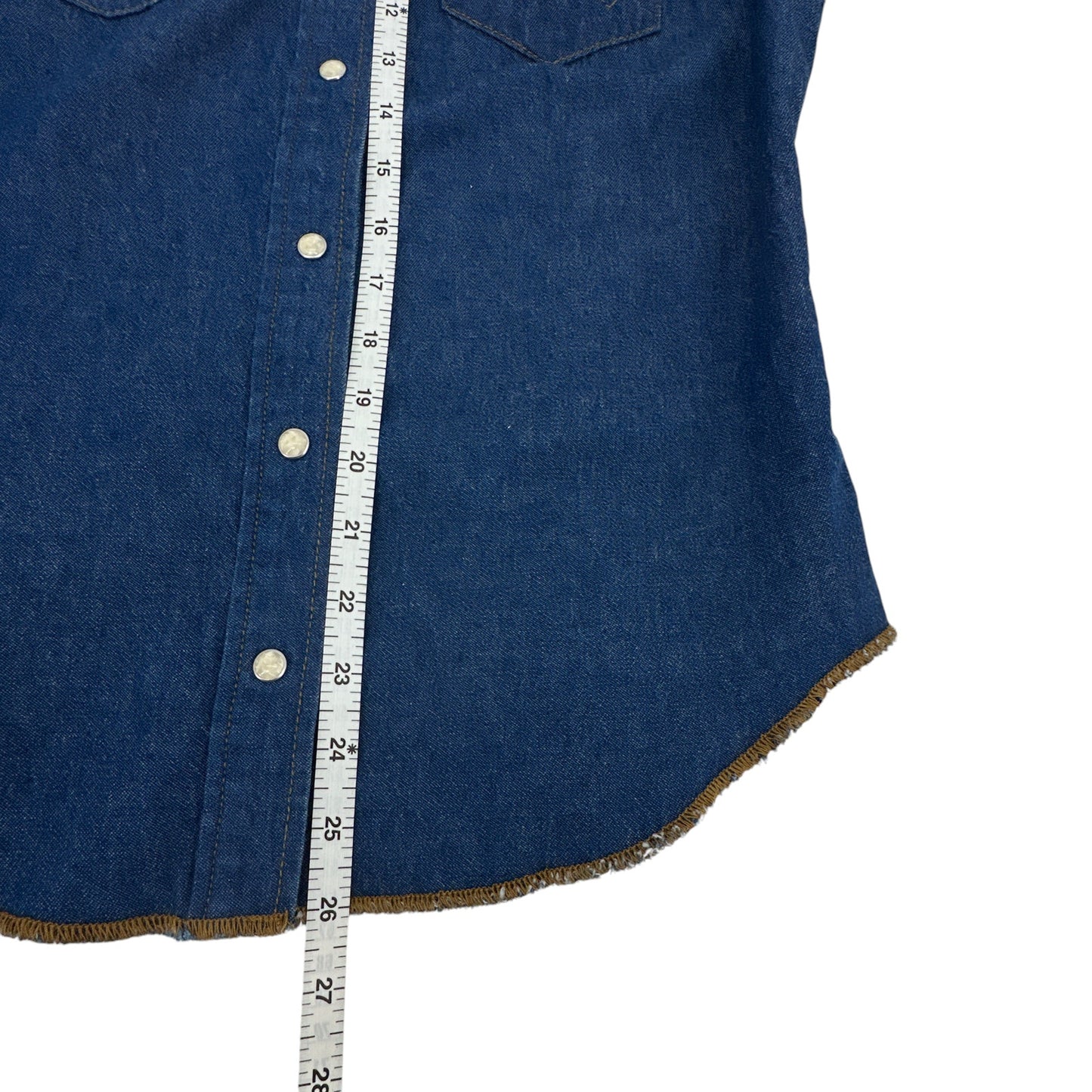 STAUD + WRANGLER The Western Shirt in Dark Rinse S
