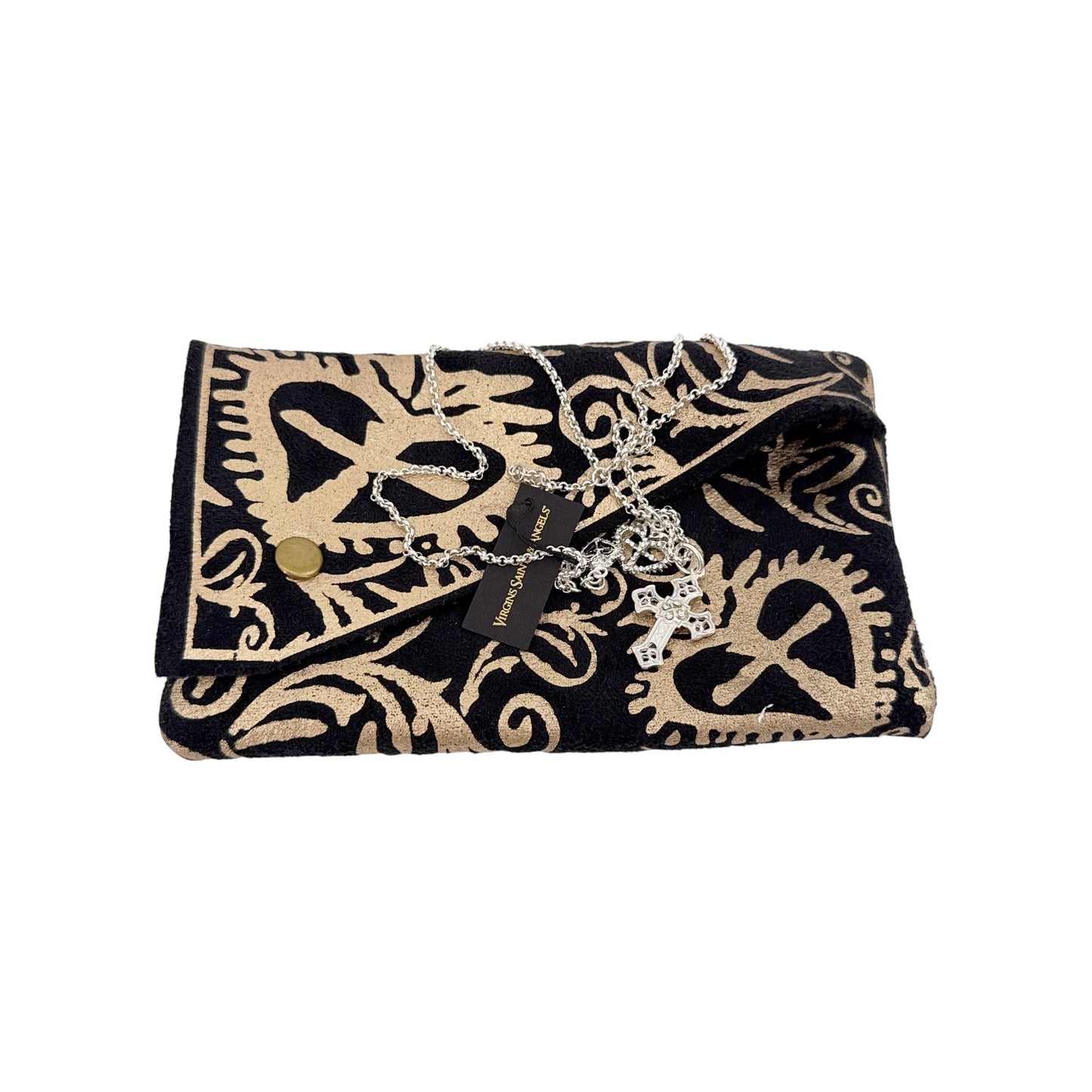 VIRGINS SAINTS & ANGELS VSA Basilica Cross & Sacred Heart Charm Necklace Silver