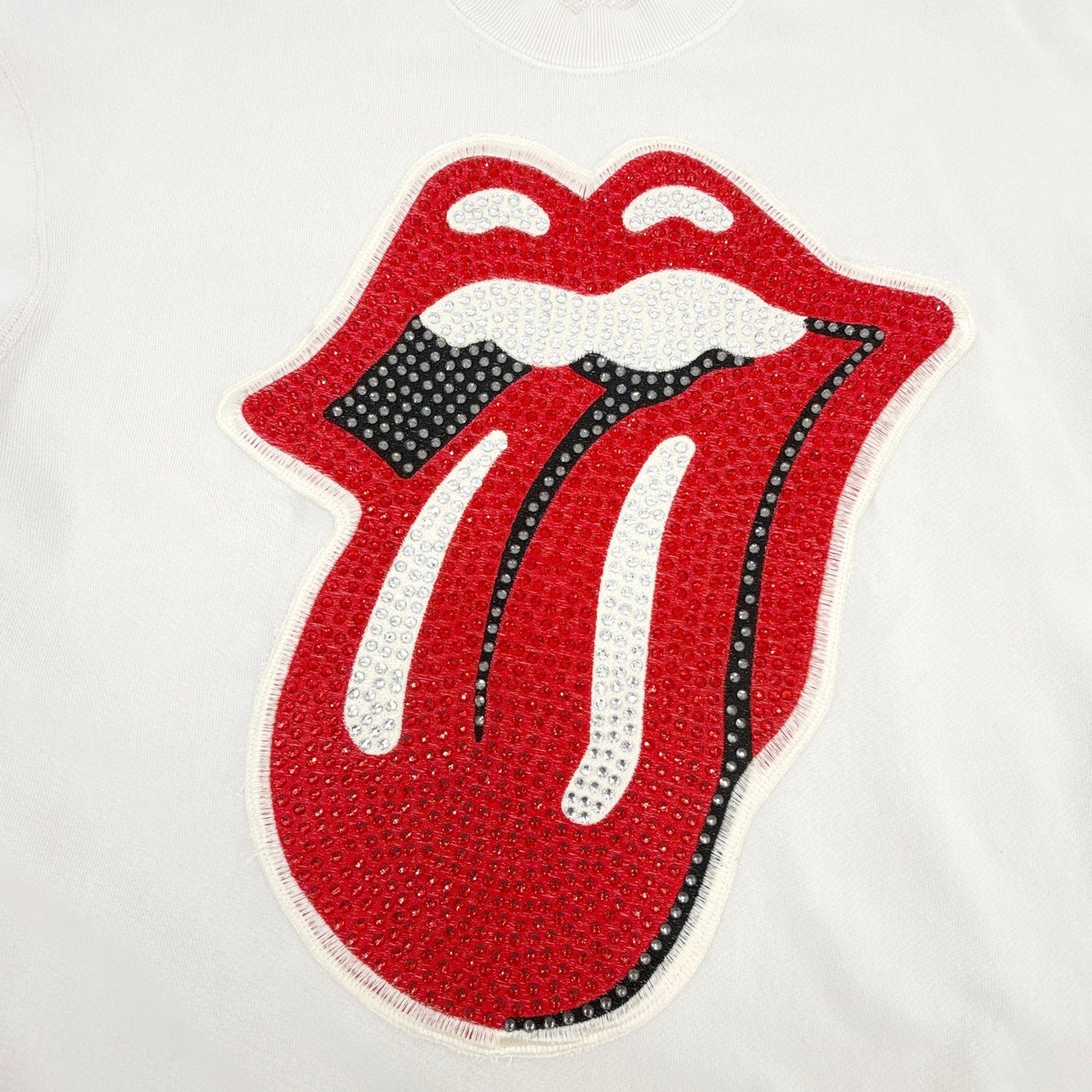 MADEWORN Rolling Stones Crystal Patch Classic Crew Sweatshirt S