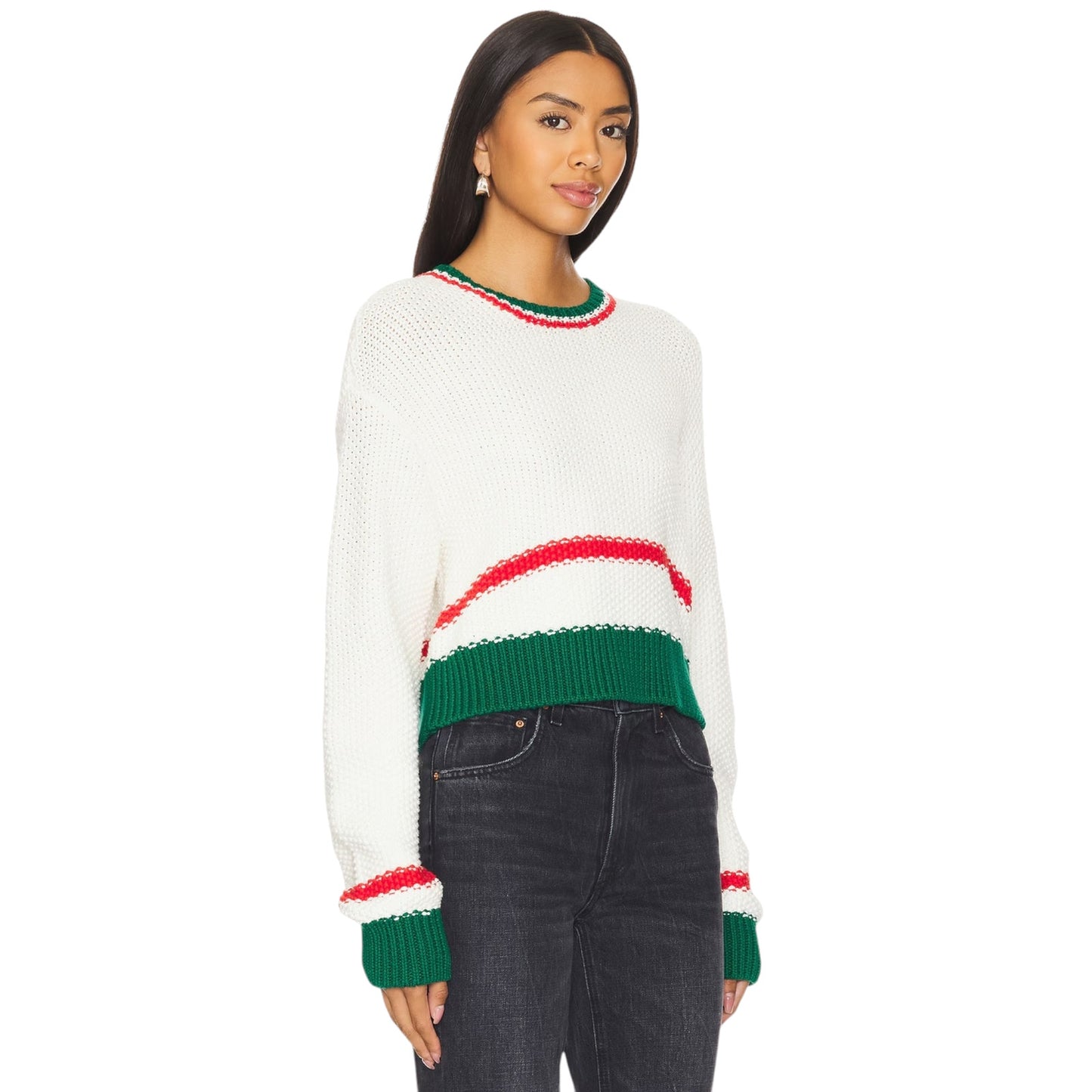 SHOW ME YOUR MUMU Only One Sweater in Festive Stripe XS