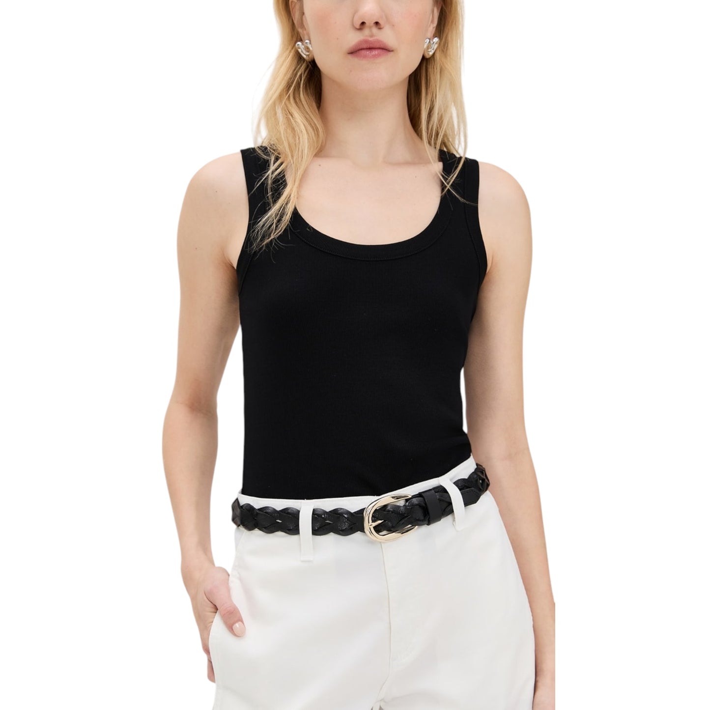 MADEWELL Braided Belt in True Black M-L