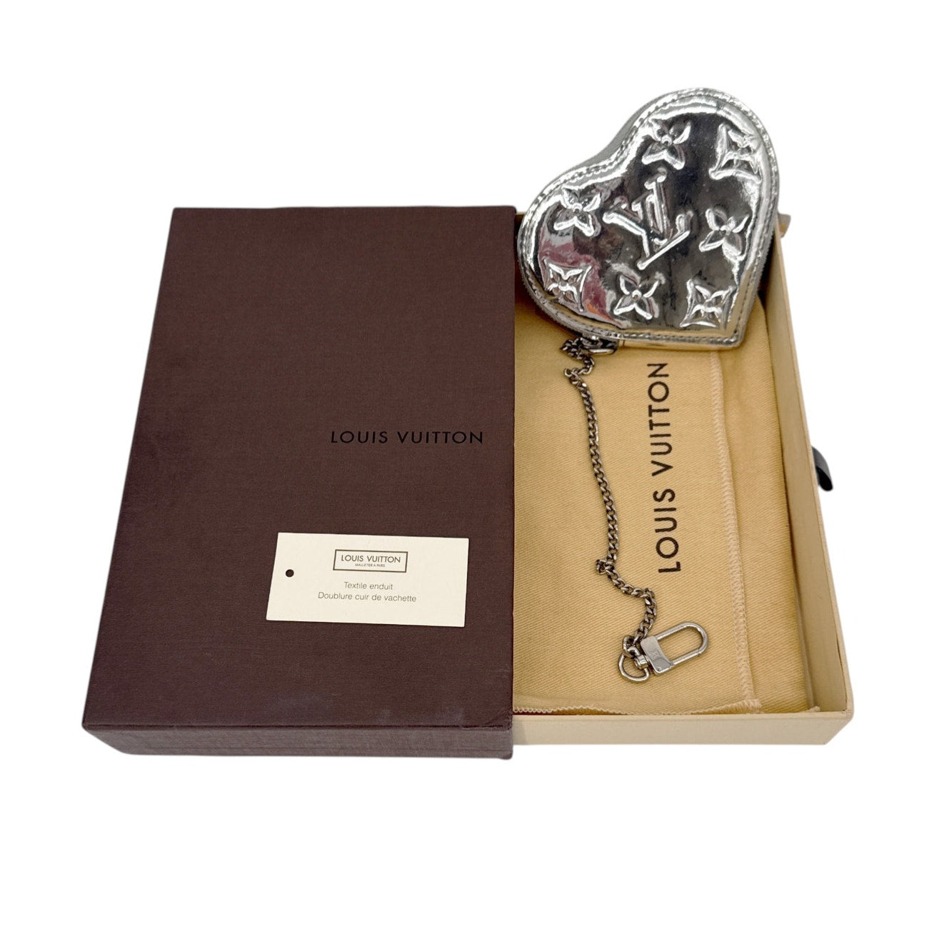 LOUIS VUITTON Heart Coin Purse Monogram Mirror