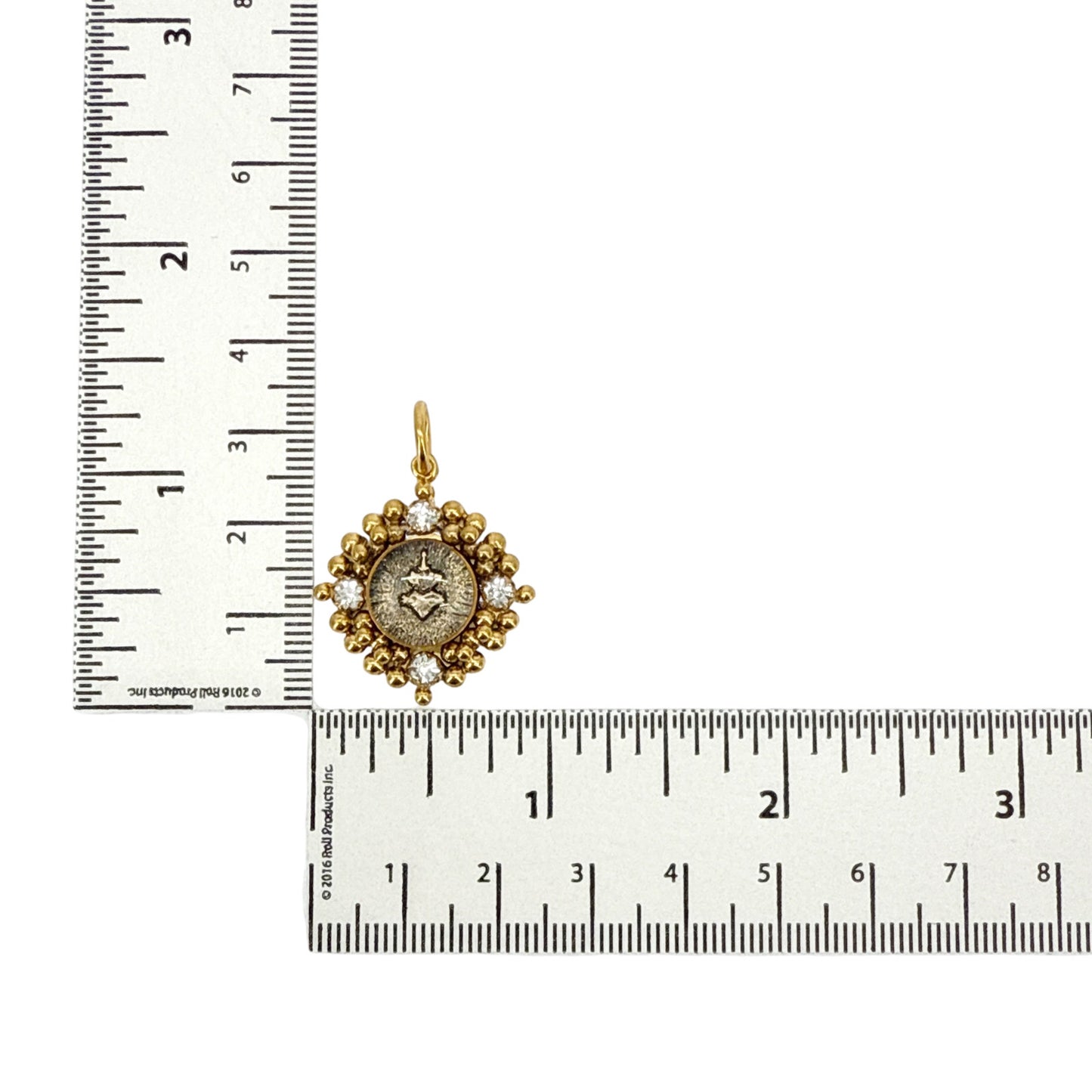 VIRGINS SAINTS & ANGELS VSA Petite Cloister Sacred Heart Charm in Gold