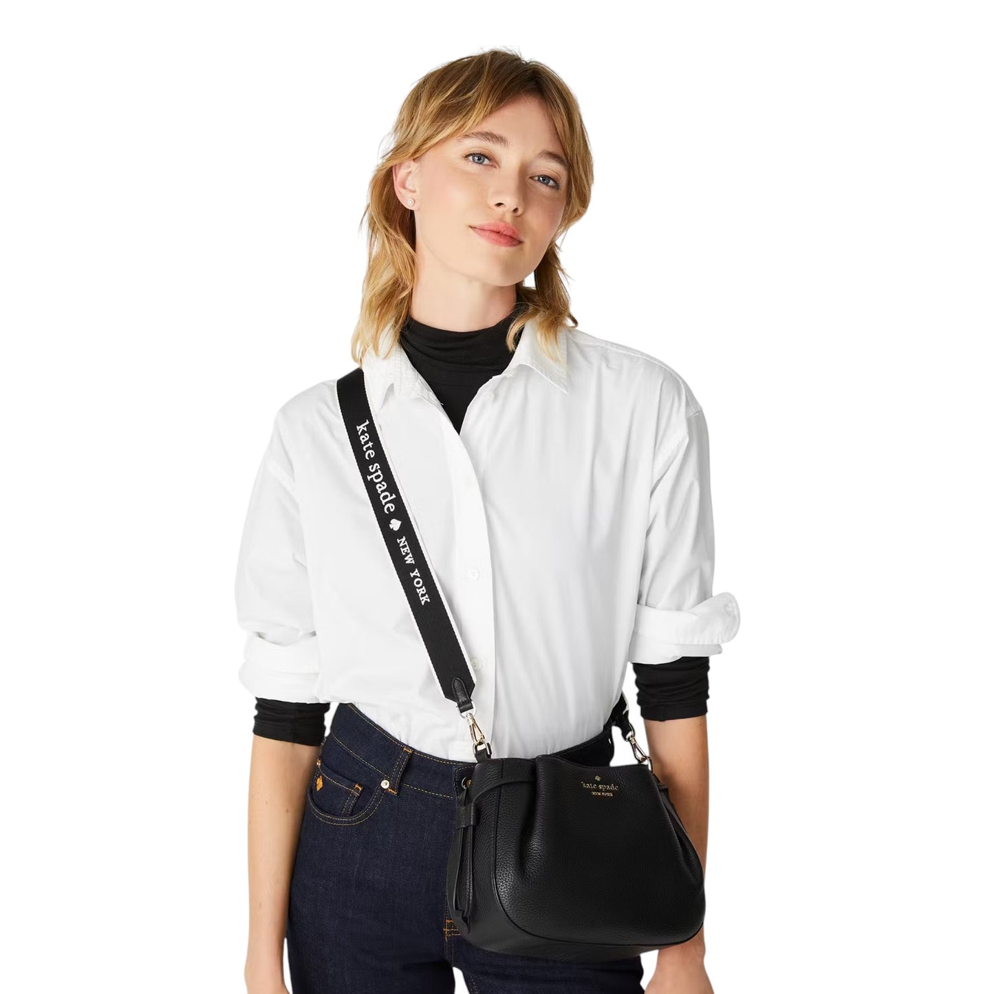 KATE SPADE New York Logo Webbing Bag Strap in Black Multi