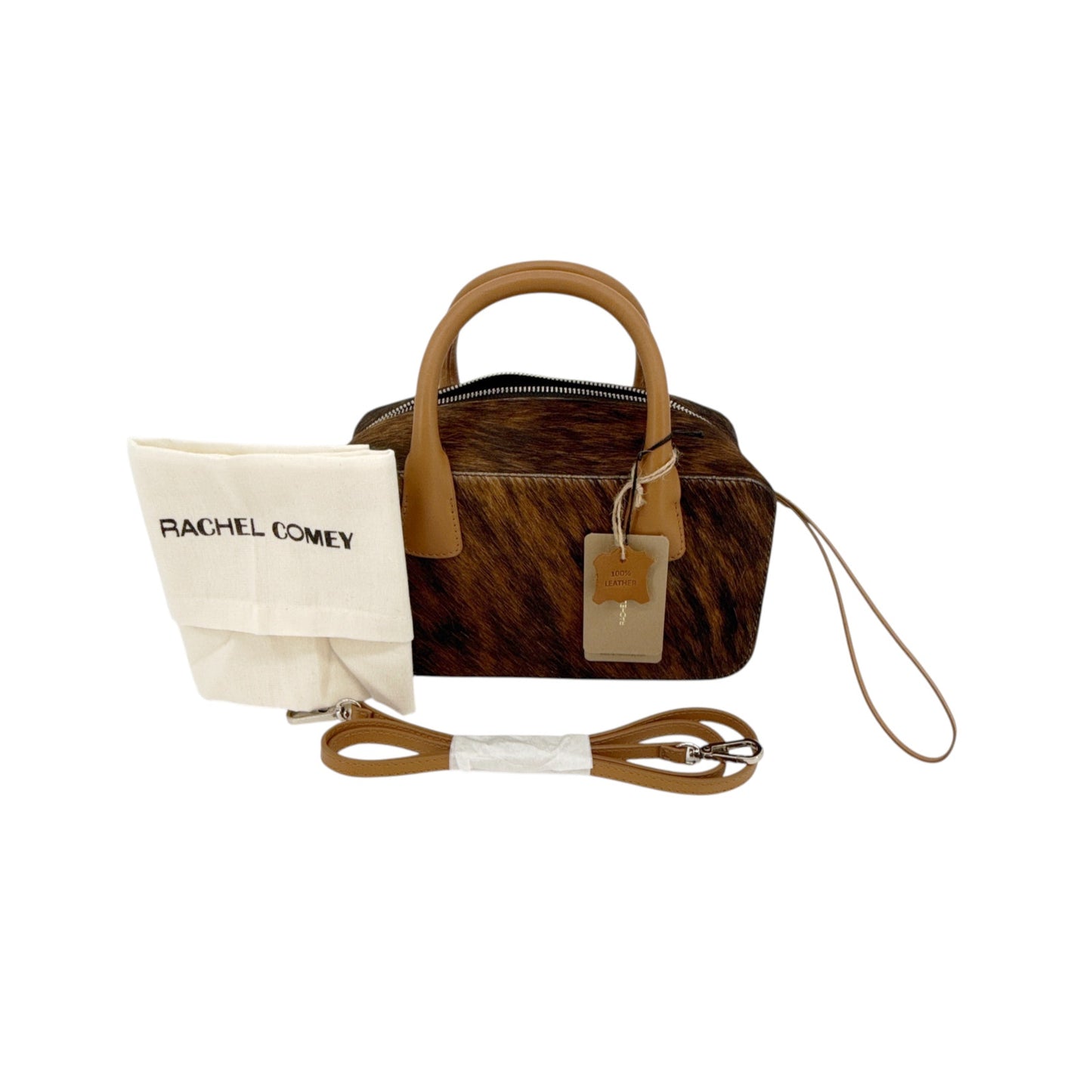 RACHEL COMEY Brynd Small Box Bag in Umber Calf Hair
