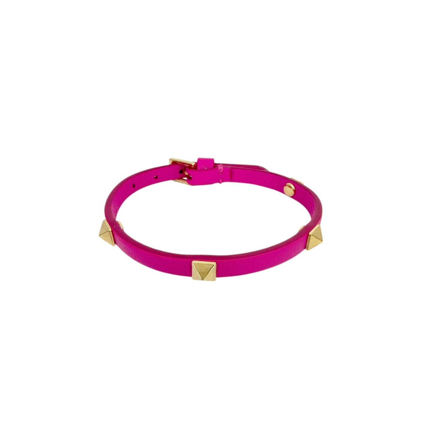 VALENTINO GARAVINO Rockstud Leather Bracelet in Pink