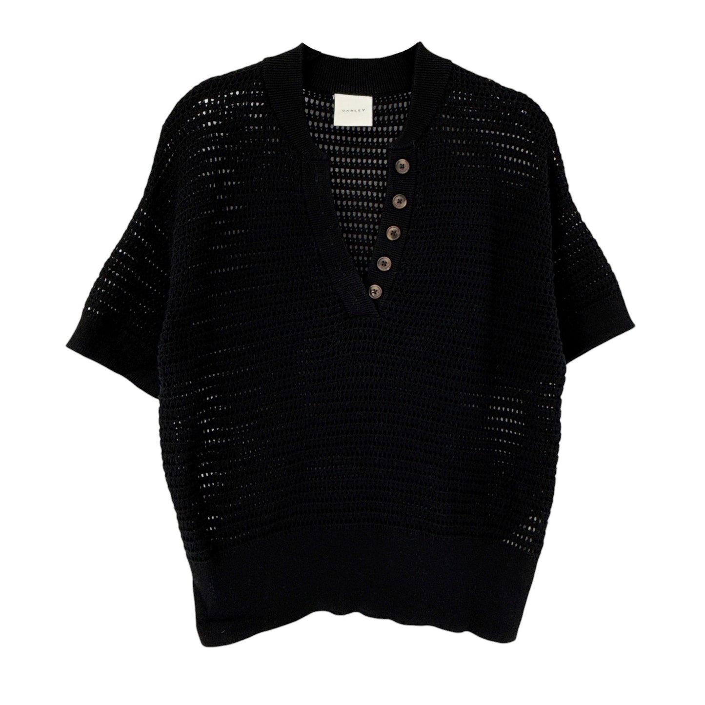 VARLEY Callie Knit Top in Black XS