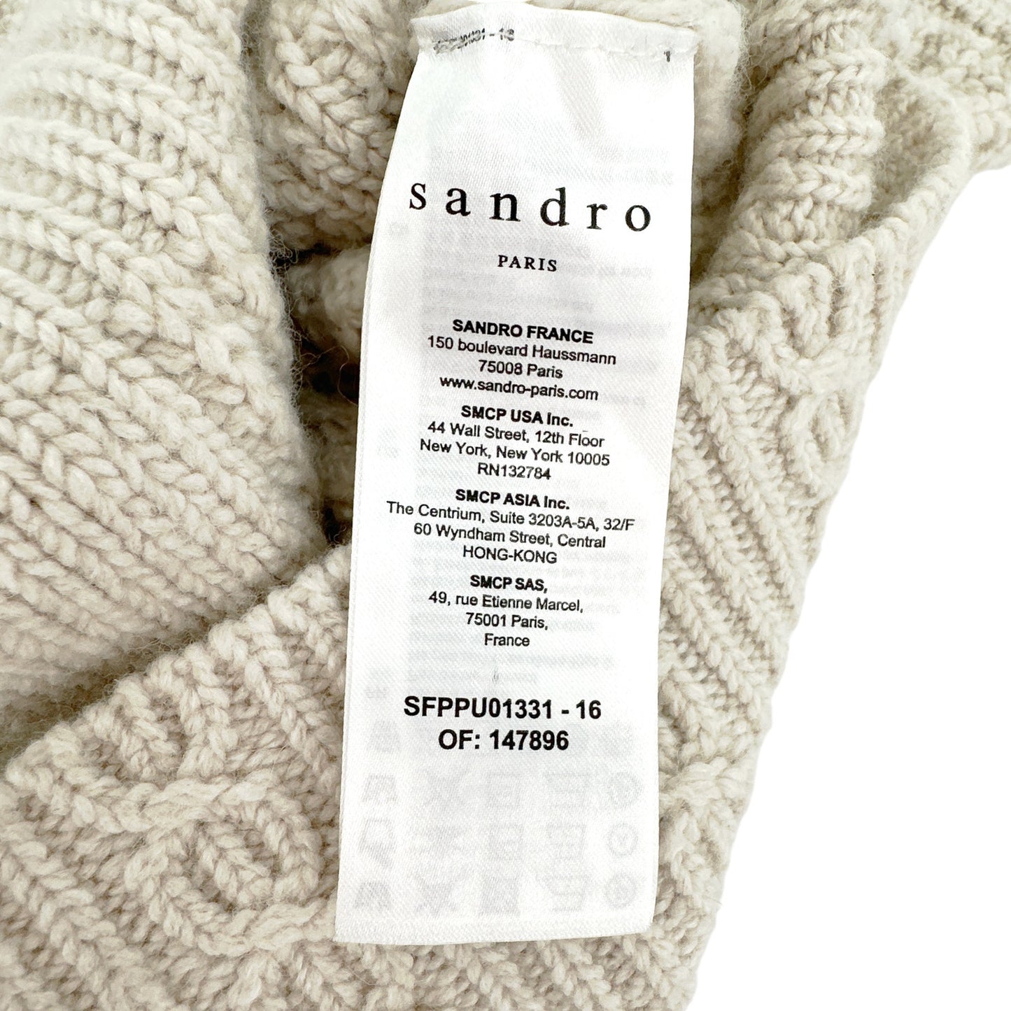 SANDRO Moise Cable Knit Vest XS