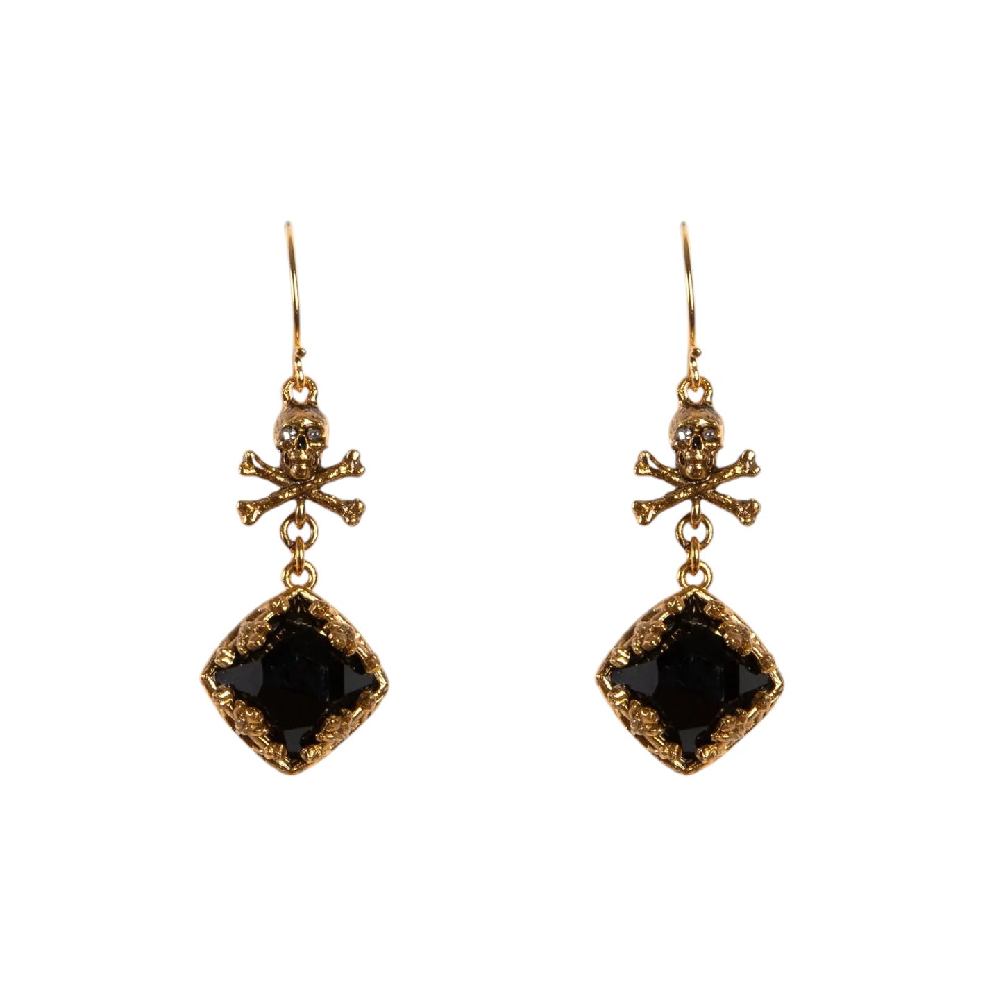VIRGINS SAINTS & ANGELS VSA Skull Treasure Earrings in Gold