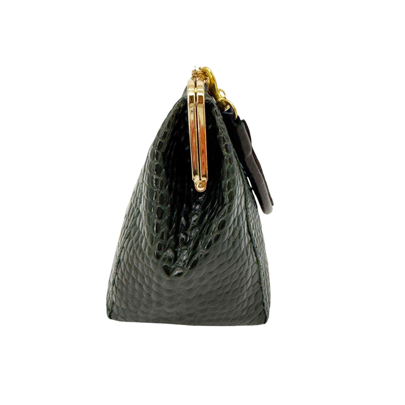 CLARE V. Le Big Box Bag Crocodile in Green