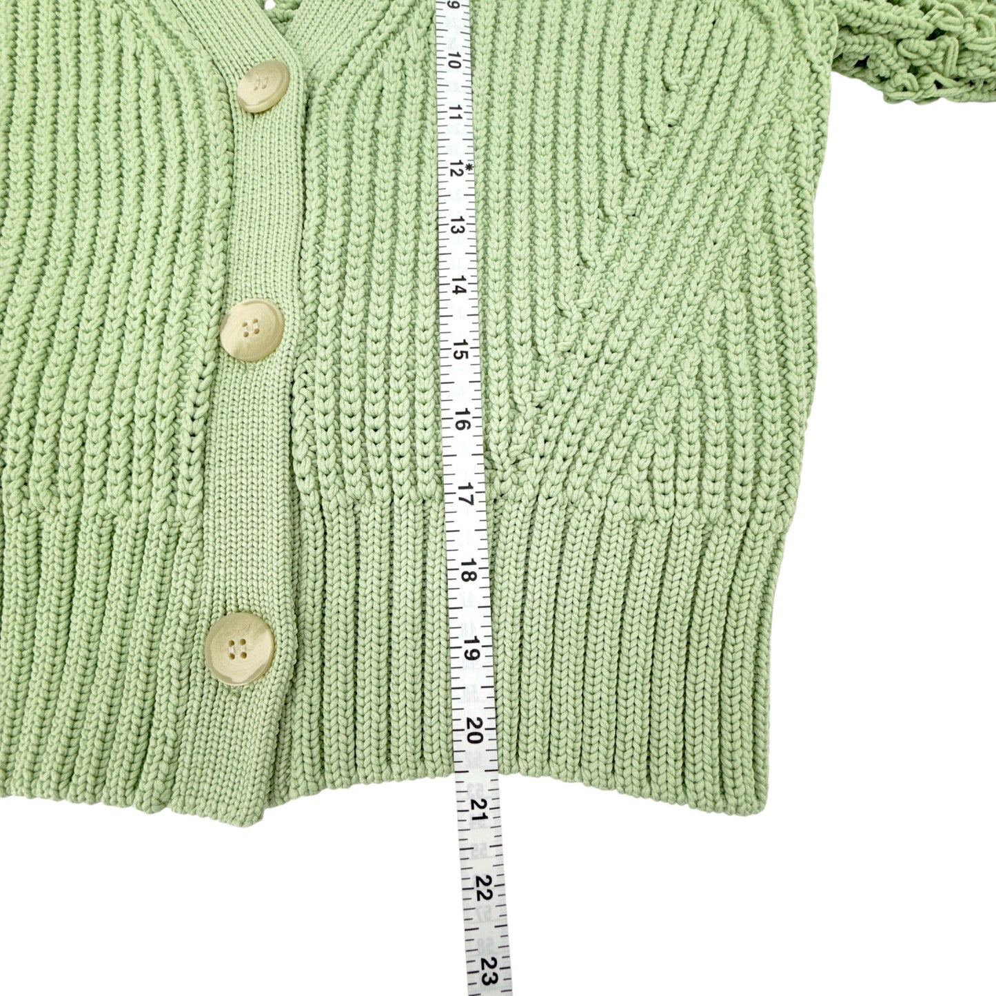 JONATHAN SIMKHAI Ambrose Crochet Cardigan in Sage S