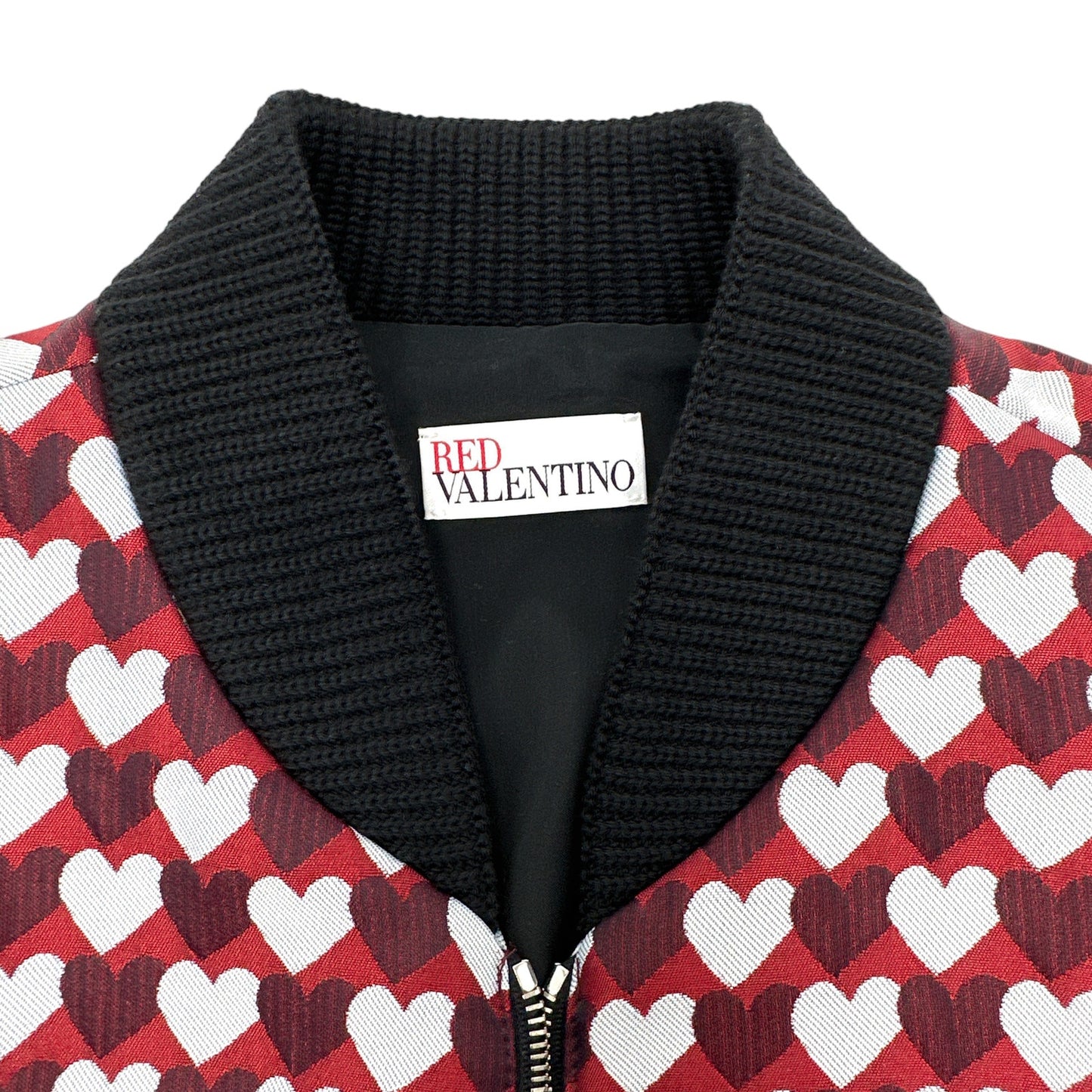 REDVALENTINO Jacquard Heart Bomber Jacket IT38|XS