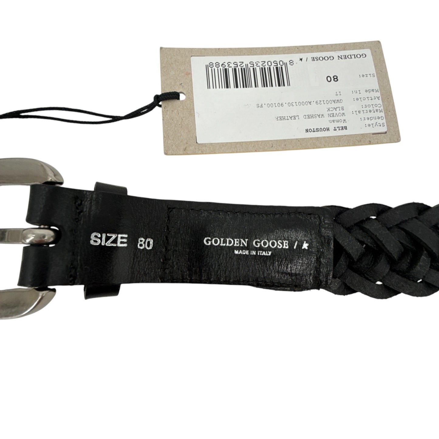 GOLDEN GOOSE Houston Belt in Black 80cm|32in