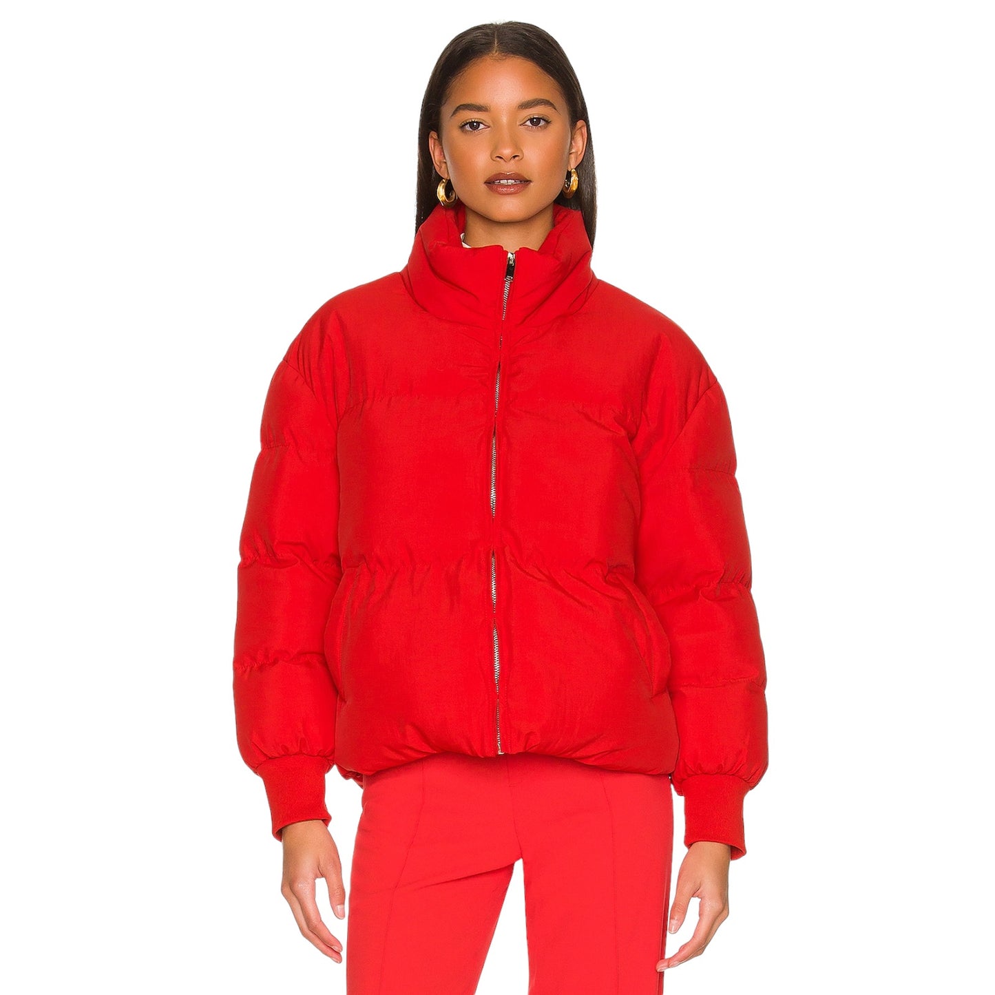 LOVERS+FRIENDS Jillian Puffer Jacket in Red XS