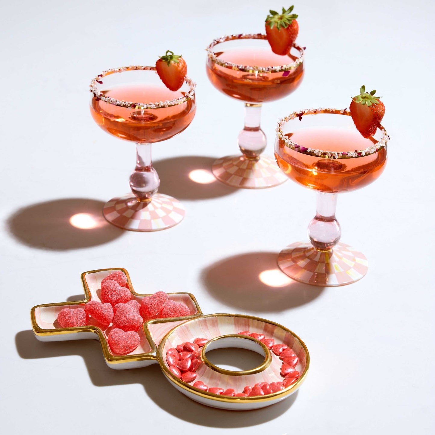 MACKENZIE-CHILDS XO Dish in Rosy Check