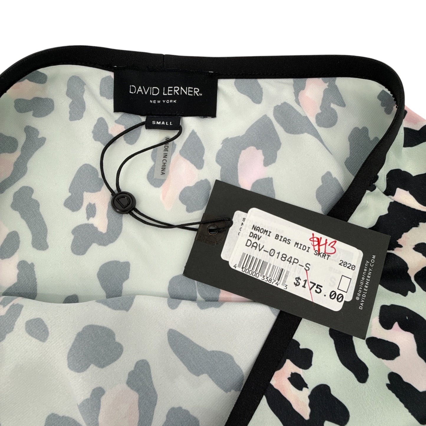 DAVID LERNER Naomi Bias Midi Skirt in Painted Leopard S