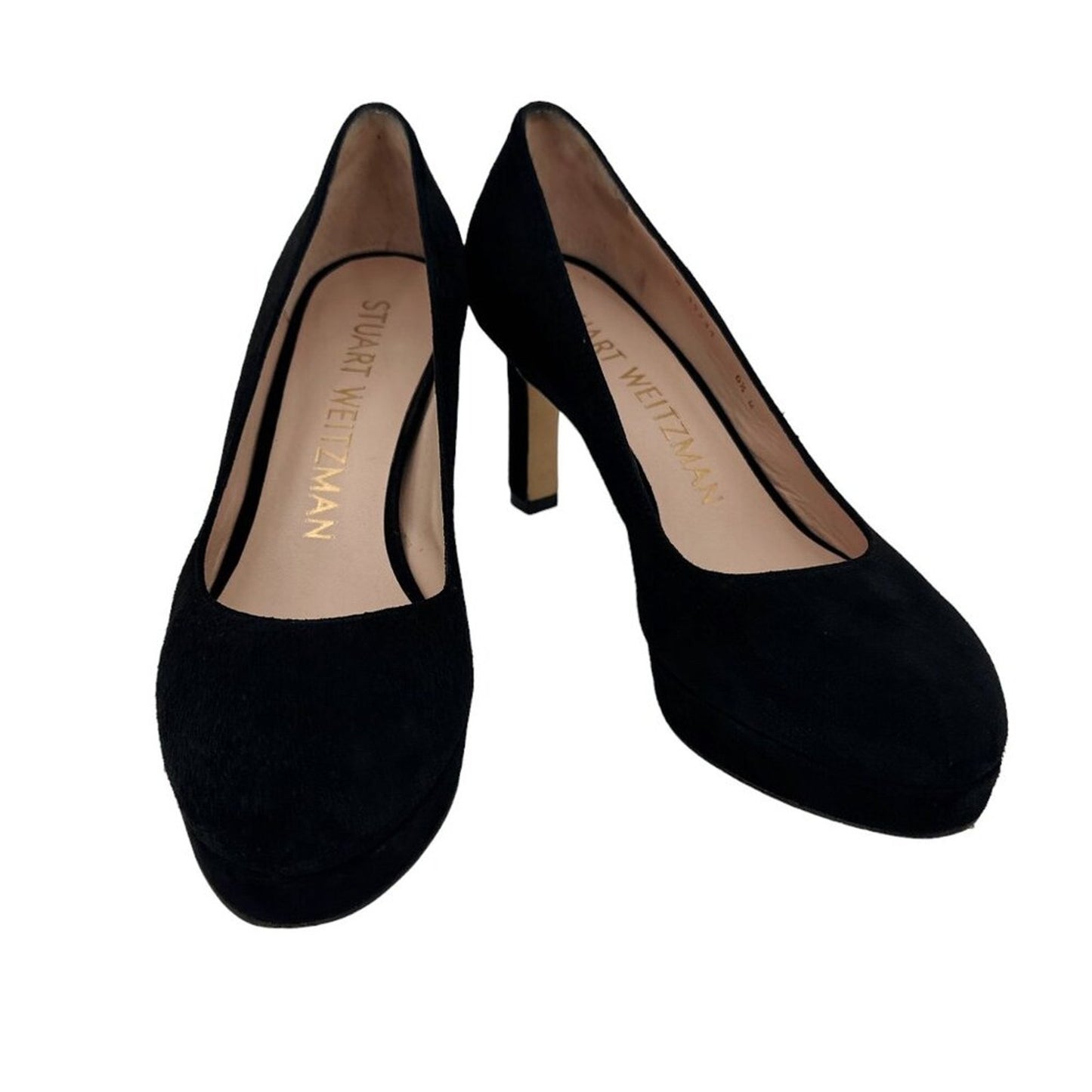 STUART WEITZMAN Larsa Suede Platform Pump in Black 6.5M